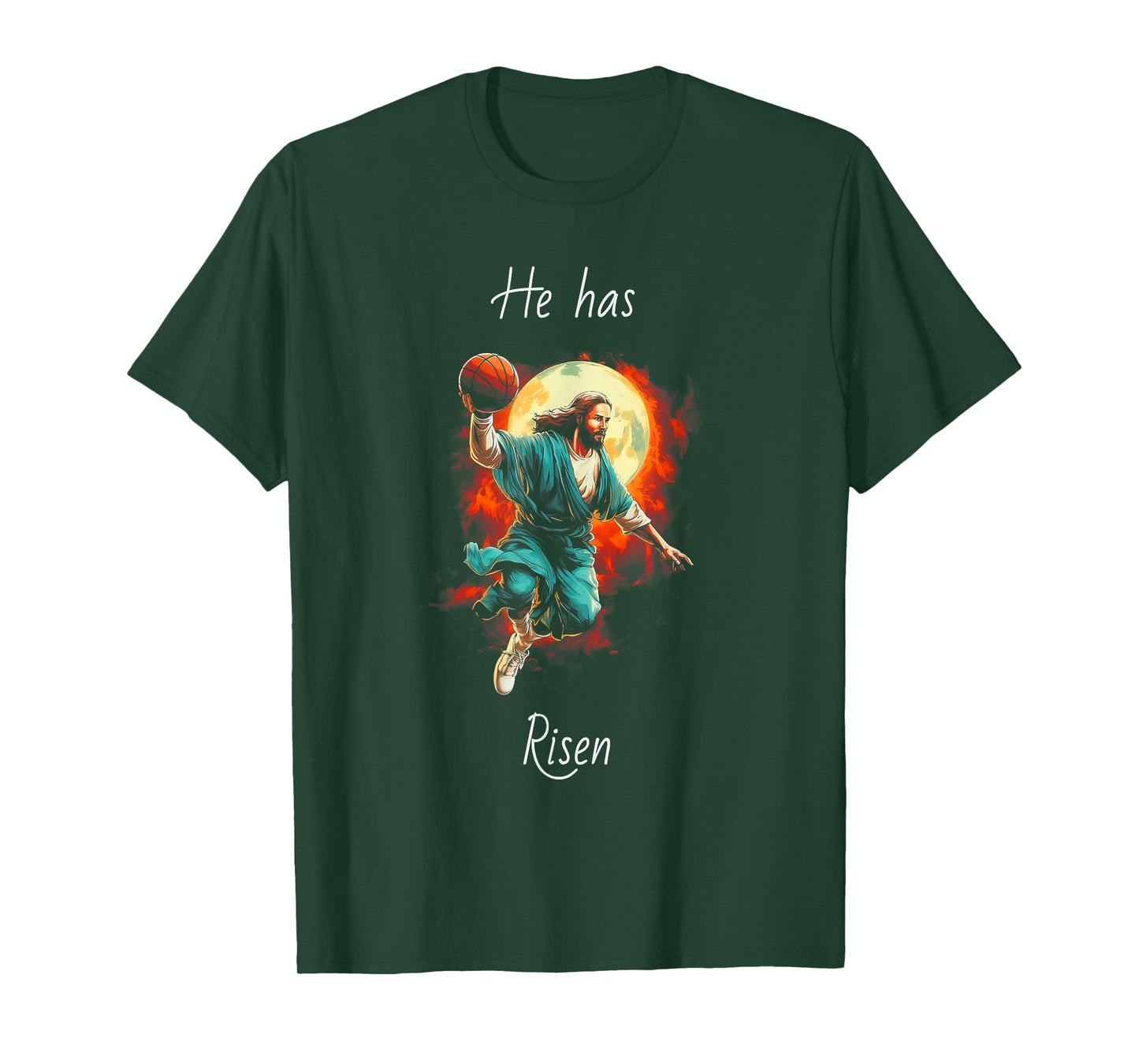 He Has Jesus Risen Playing Basketball Christ Bible Verse T-Shirt