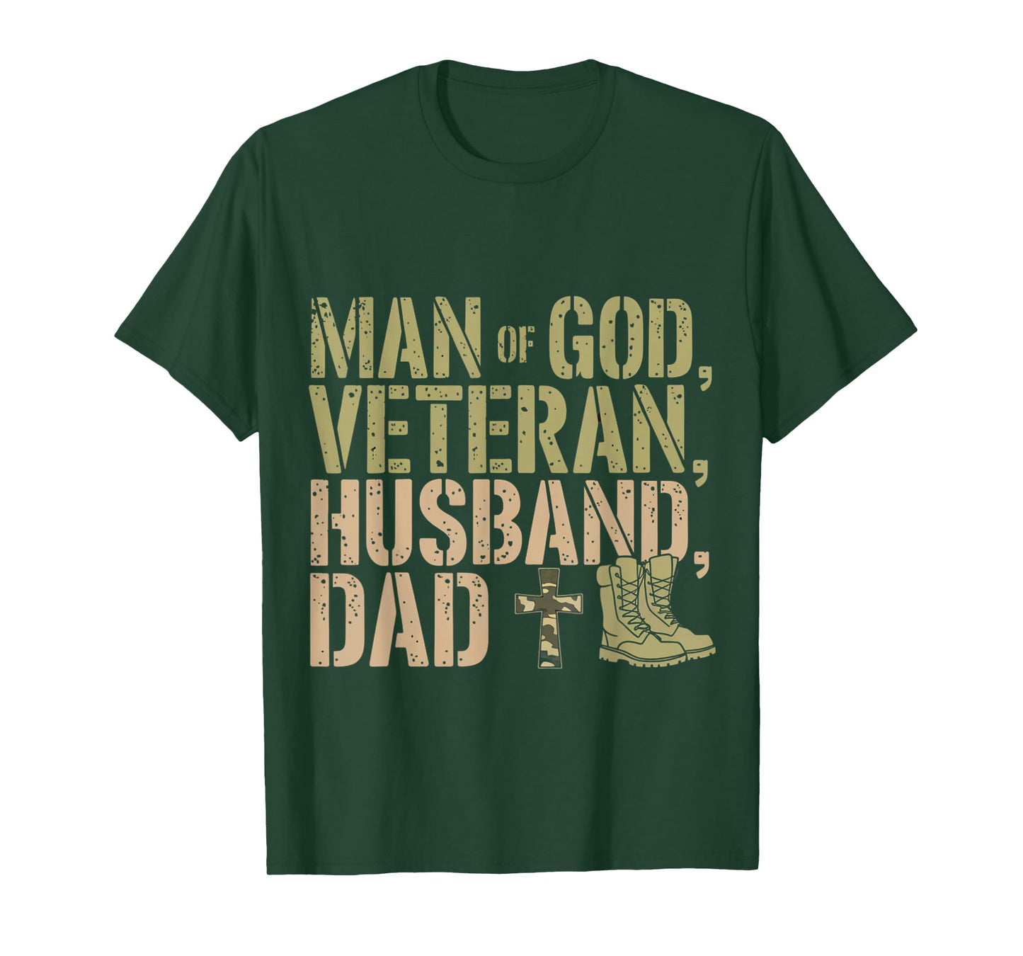 Man Of God Veteran Husband Dad Christian Jesus Camouflage T-Shirt