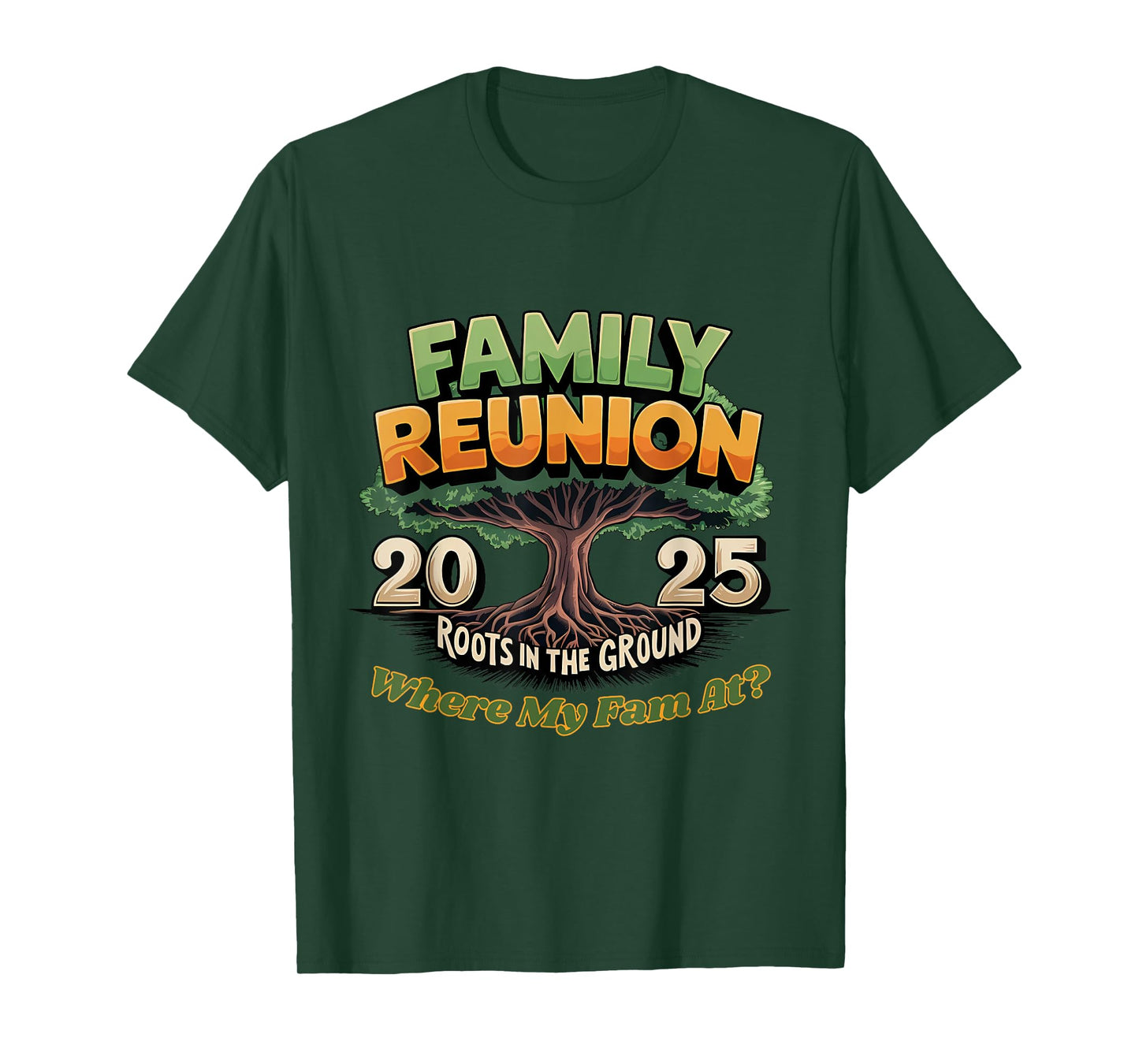Family Reunion Tree 2025 Vintage Where The Fam At? Quote T-Shirt