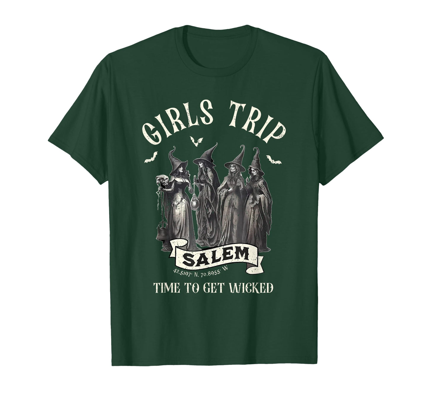 Vintage Girls Trip to Salem Time To Get Wicked Halloween T-Shirt