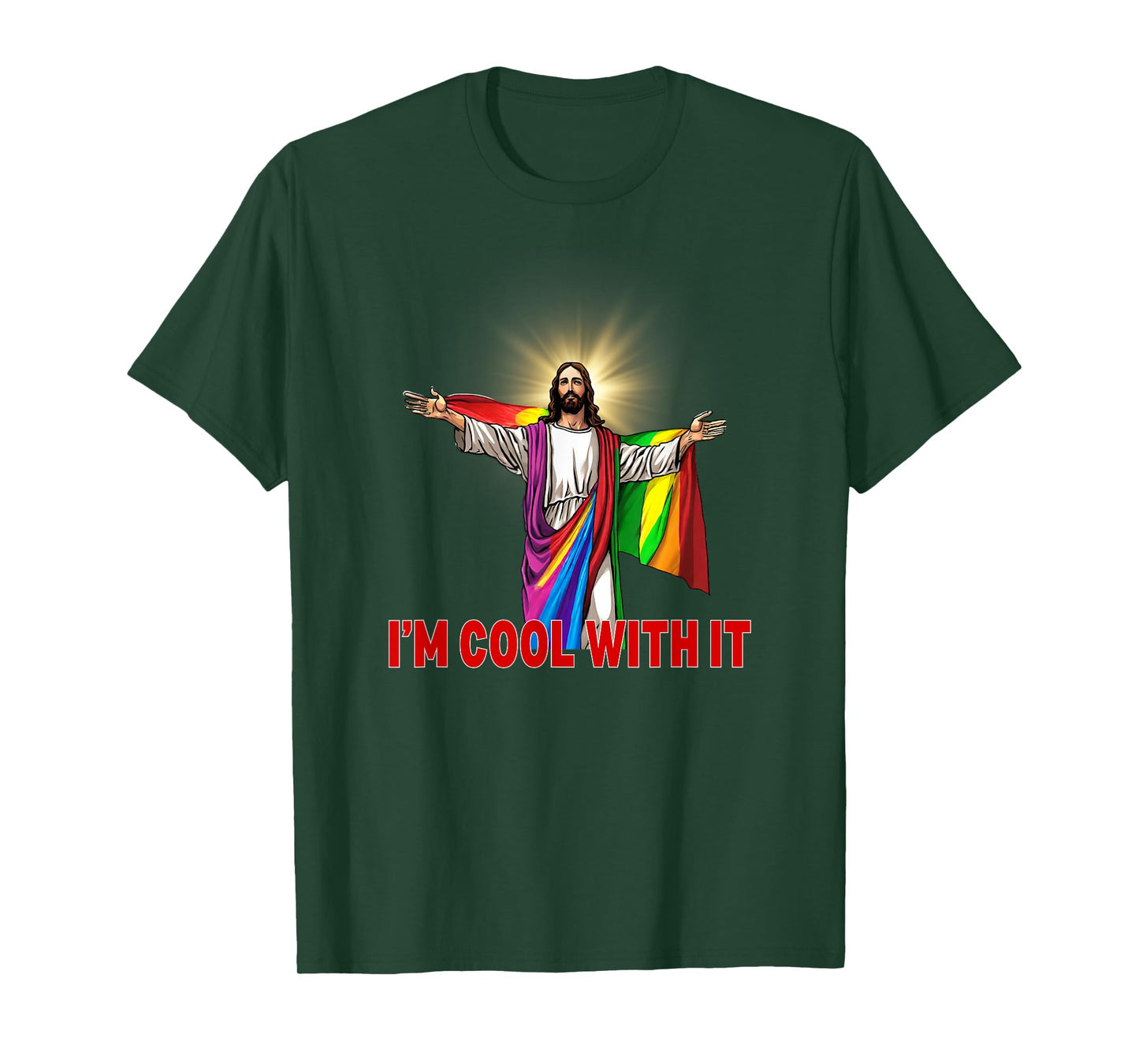 Gay Jesus Cool With It LGBTQ Lesbian Pride T-Shirt
