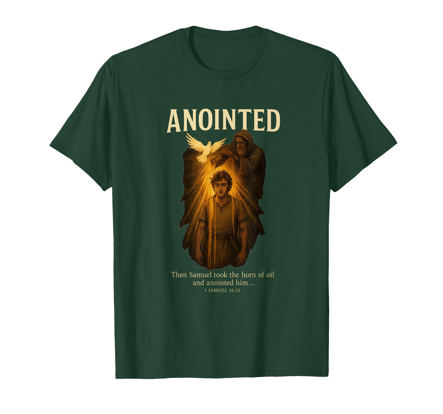 Samuel Anoints David with Oil Holy Spirit Dove | Art Style T-Shirt