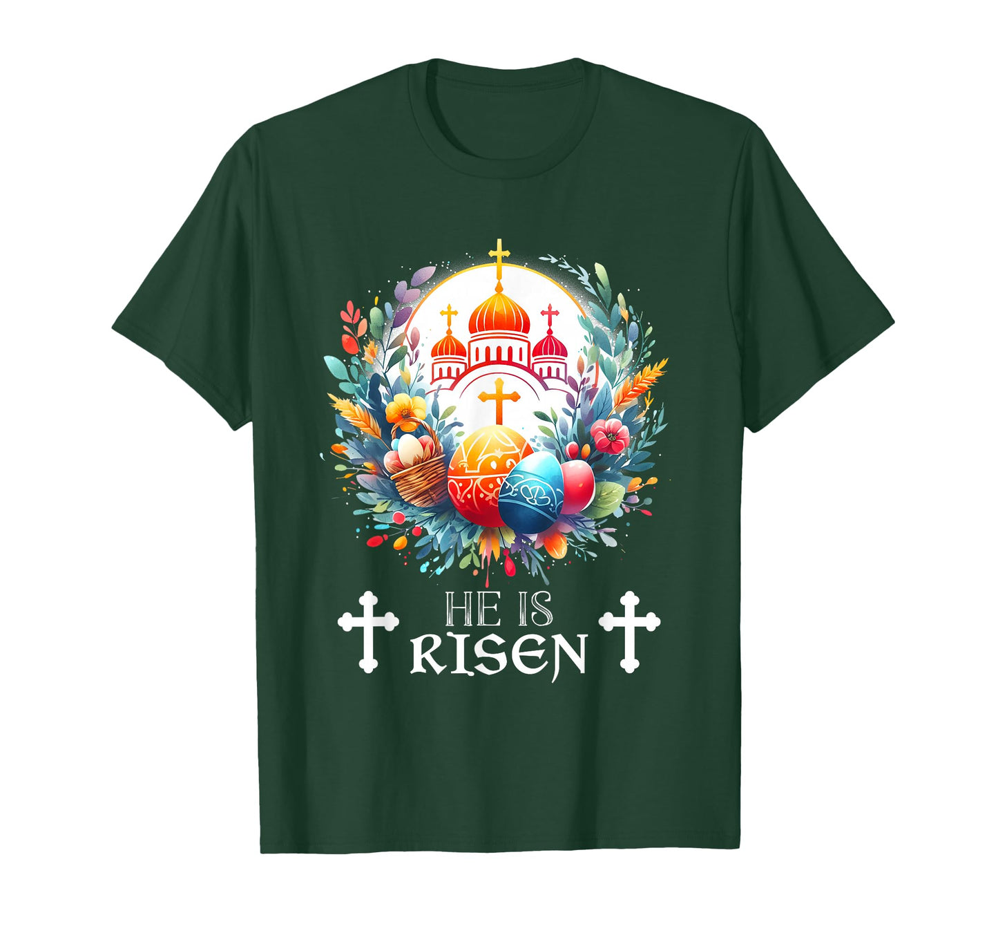 Christ is Risen Russian Greek Eastern Orthodox Pascha Easter T-Shirt
