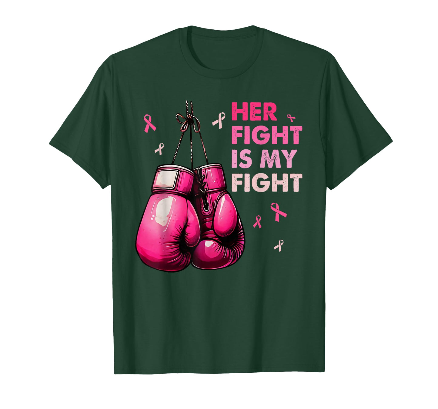 Breast Cancer Awareness Husband Support Squad Boxing Gloves T-Shirt