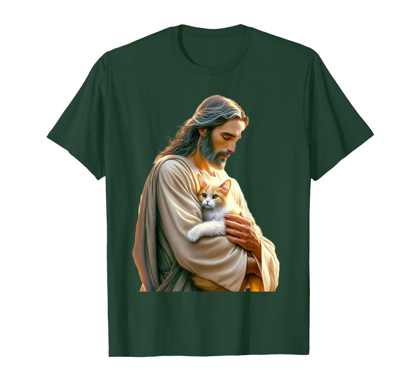 God holding Cat Easter He is Risen Jesus Loves Cats T-Shirt