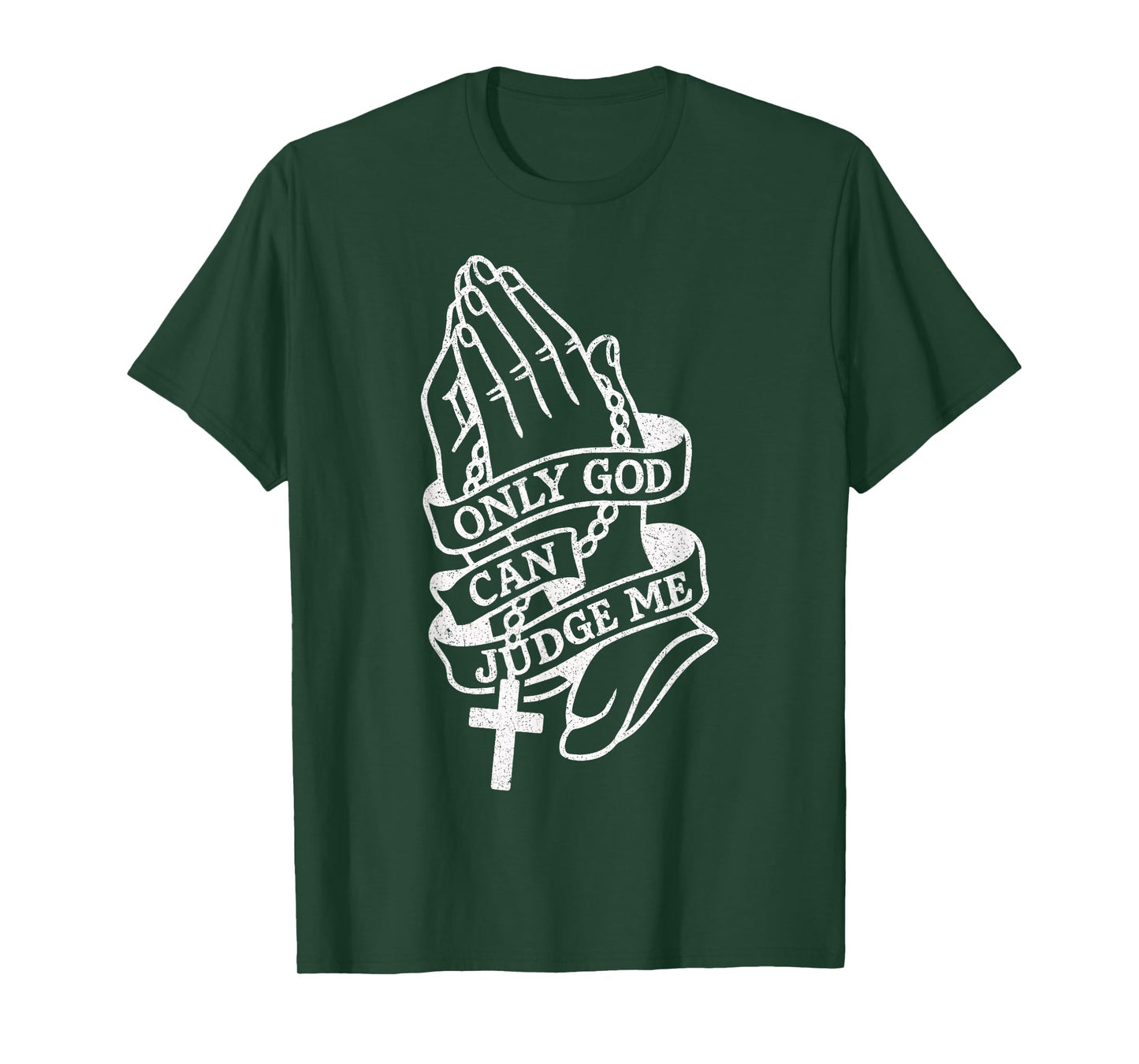 Only God Can Judge Me Prayer Hands Doves Chicano Tattoo T-Shirt