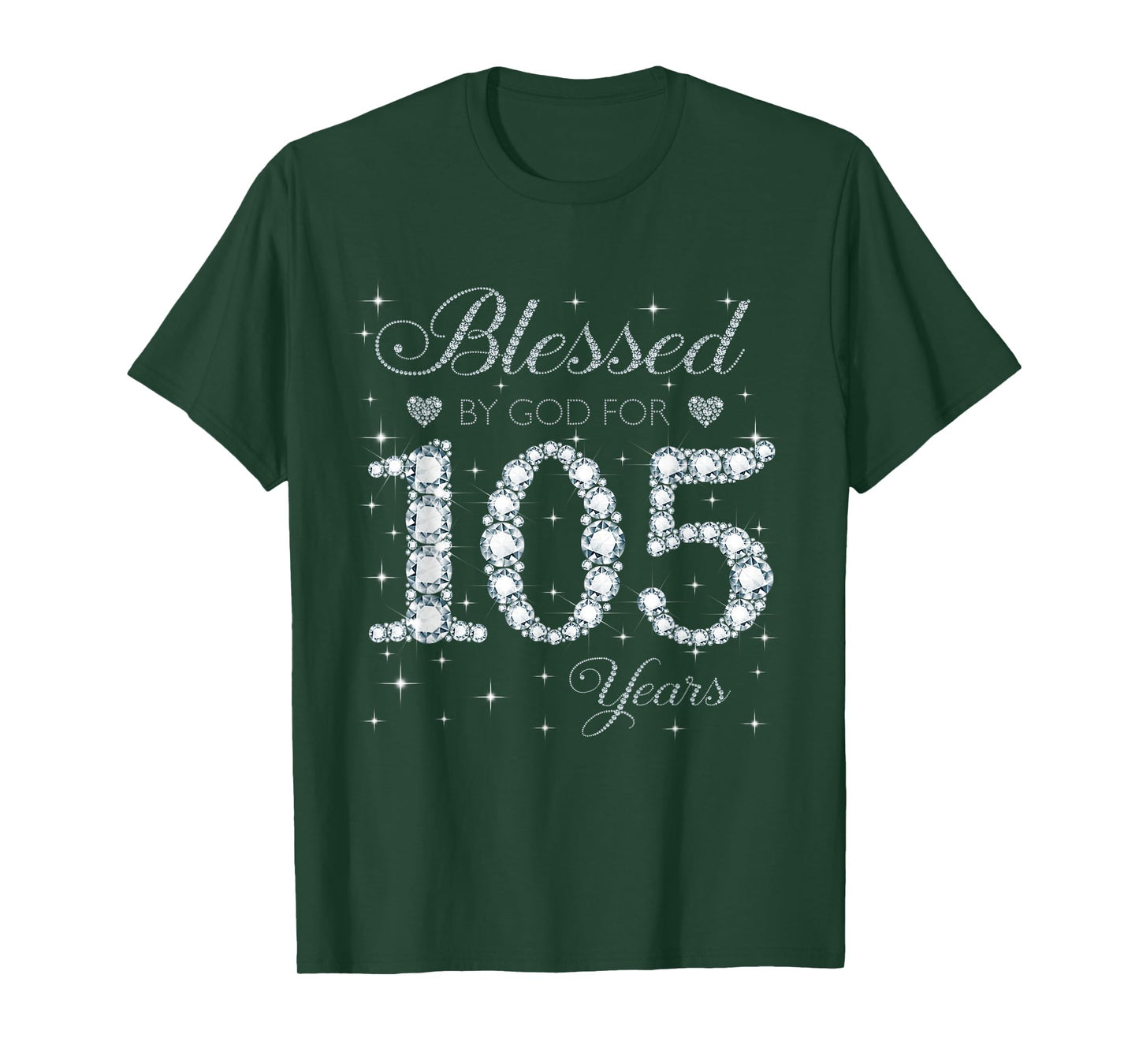 Blessed by God For 105 Years Old 105th Birthday Women Lady T-Shirt