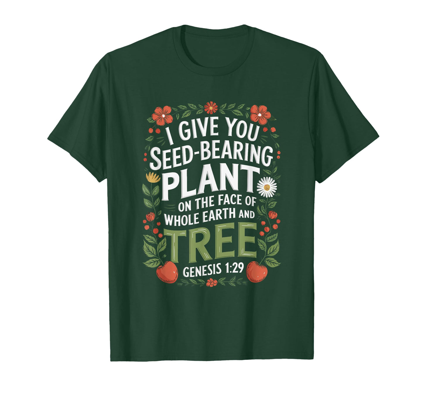 Genesis 1:29 Plant Based Diet Vegan Bible Verse T-Shirt