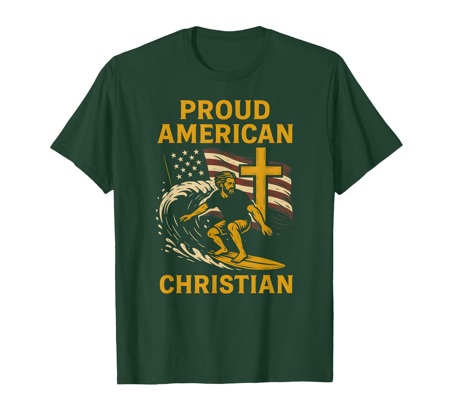 Patriotic Faith Proud American Christian Vintage Mens Faith T-Shirt
