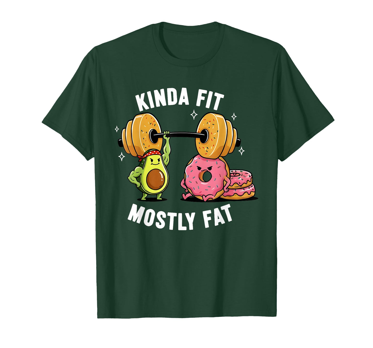 Kinda Fit Mostly Fat Funny Gym Workout Sarcastic Fitness Men T-Shirt