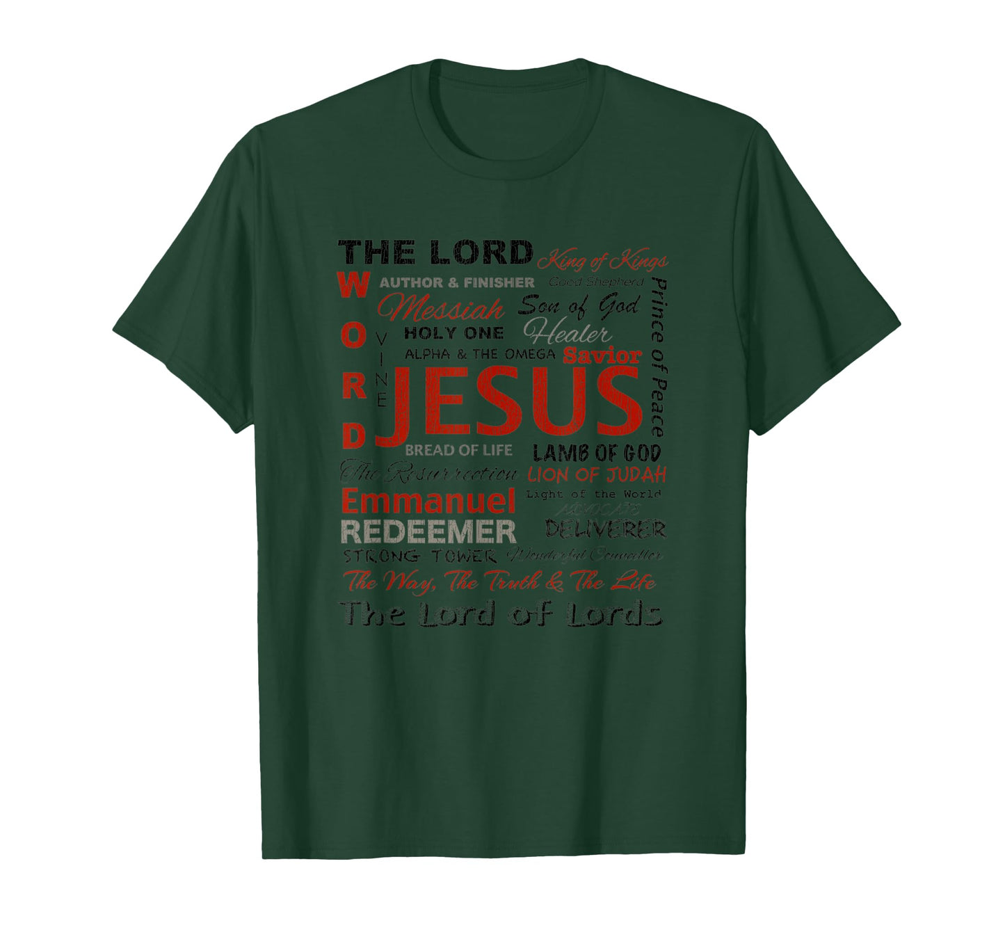 Vintage Names Of God Jesus Christ Bible Verse Christian T-Shirt