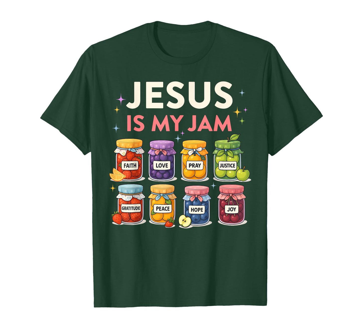 Jesus Is My Jam Cute Faith Fruit Christian Mom Women T-Shirt