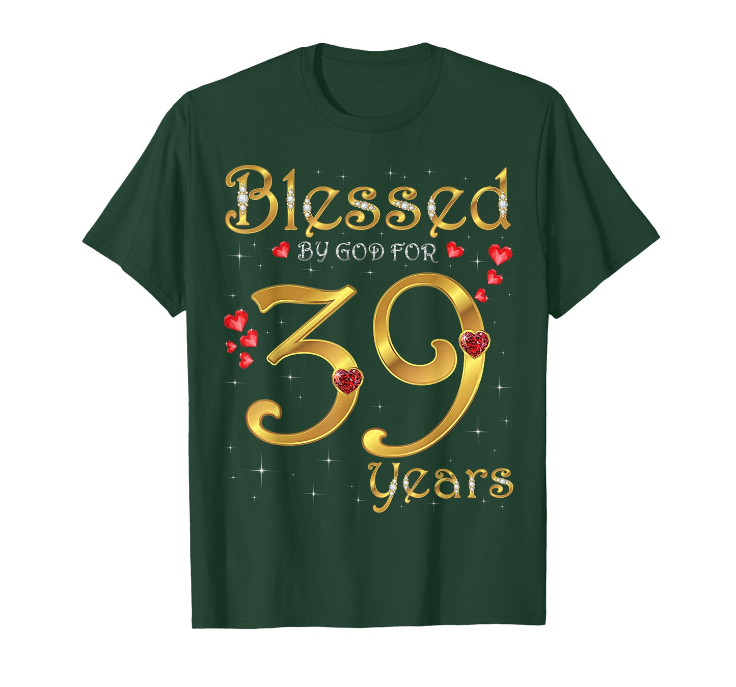 Blessed By God For 39 Years Old 39th Birthday Party Queen T-Shirt