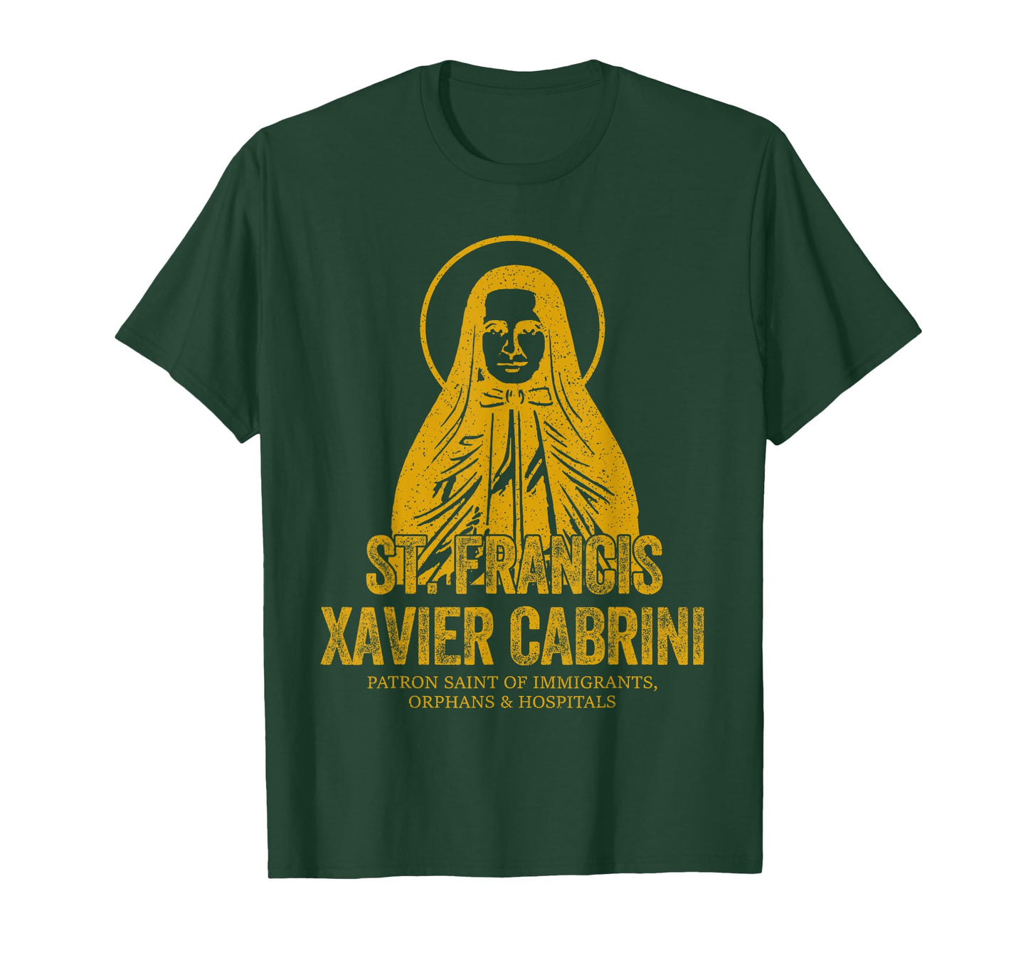 Catholicism Gold St. Francis Xavier Cabrini Christian Saint T-Shirt