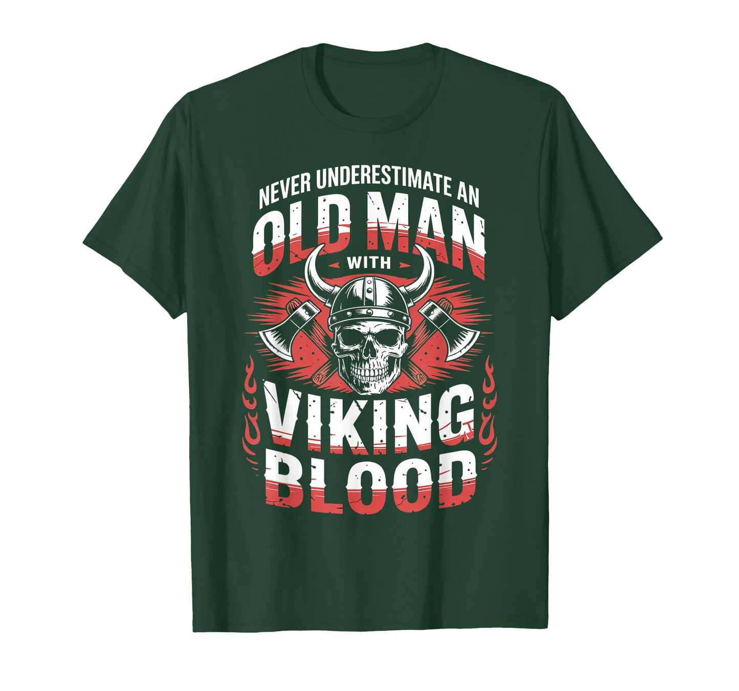 Old Man With Viking Norse Mythology Valhalla Warrior Viking T-Shirt