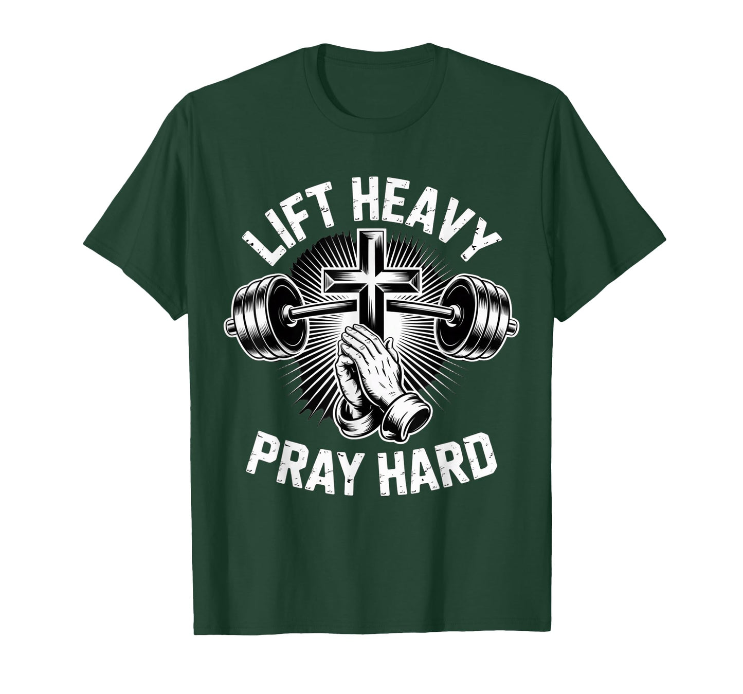 lift heavy pray hard with cross believers who train with T-Shirt