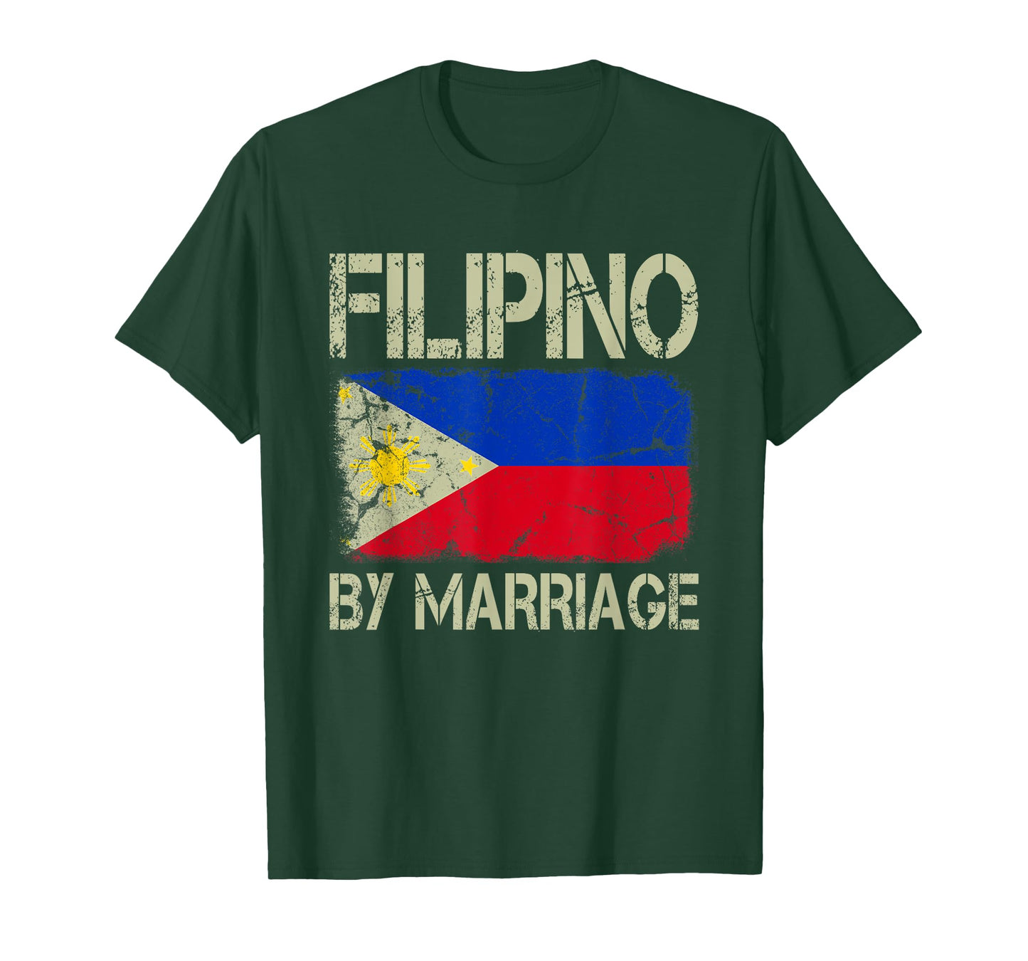 Filipino By Marriage Philippines Flag Funny Husband Wife T-Shirt