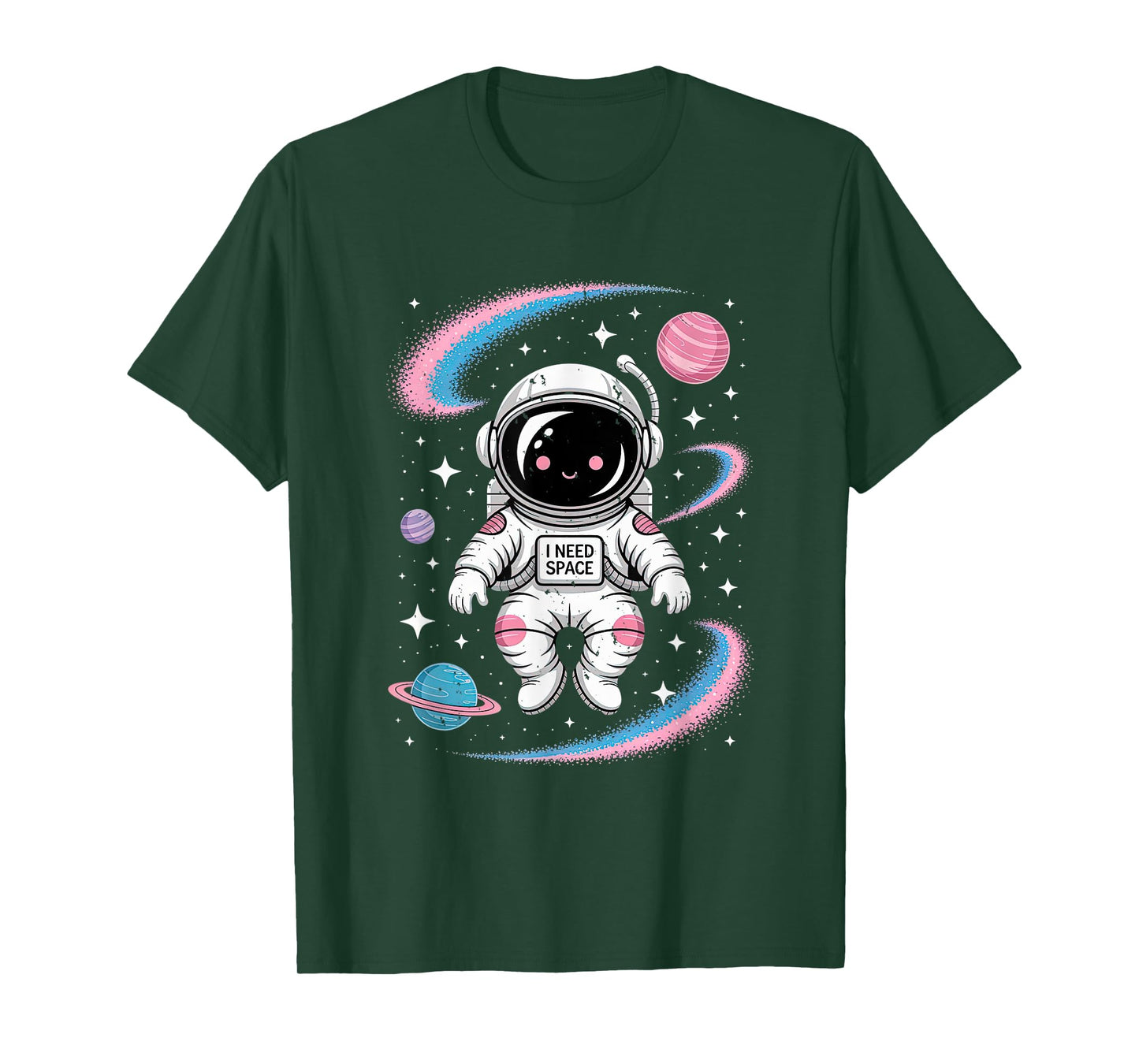 i need space cute astronaut floating with stars and planet T-Shirt