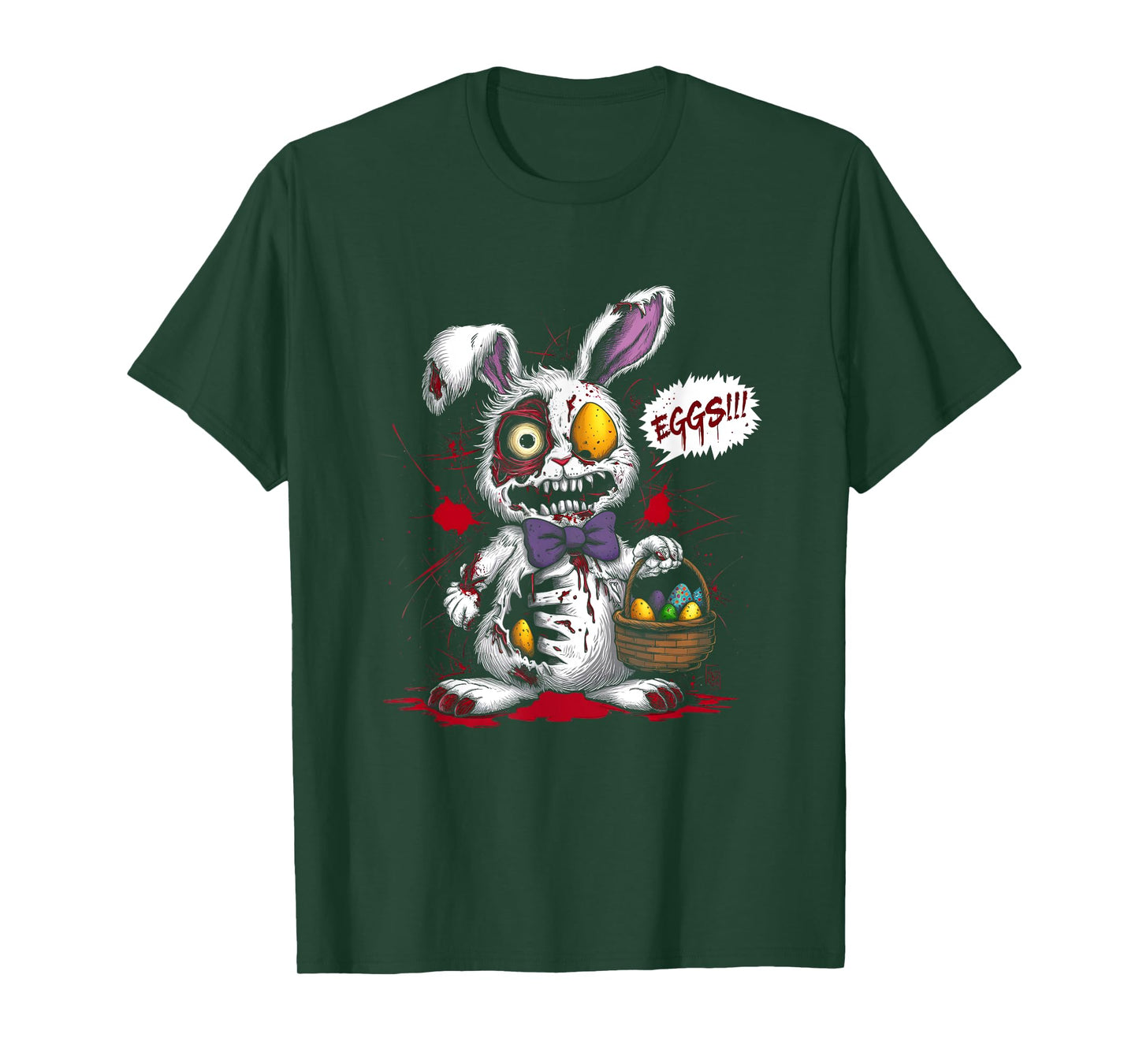 Zombie Evil Easter Bunny Egg Basket Horror Scary Easter Day T-Shirt