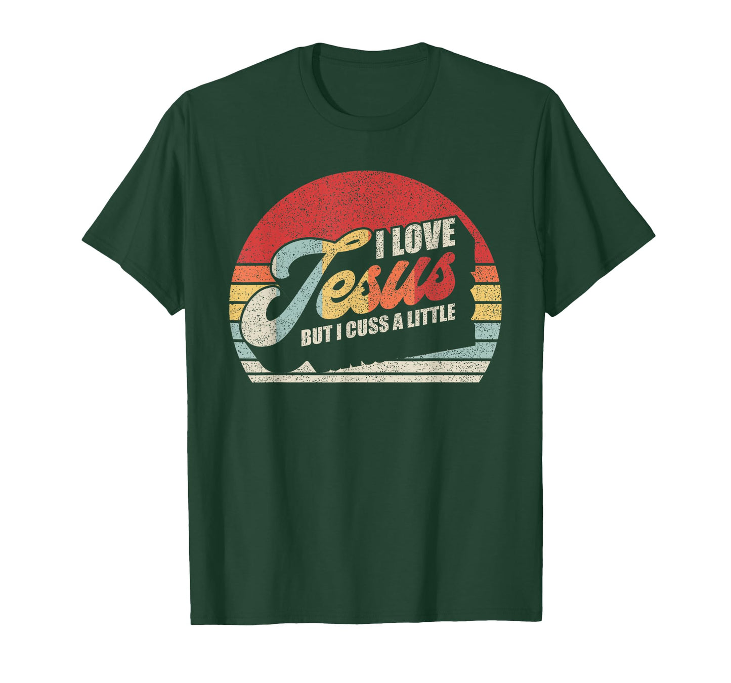Vintage Retro I Love Jesus But I Cuss A Little Humorous T-Shirt