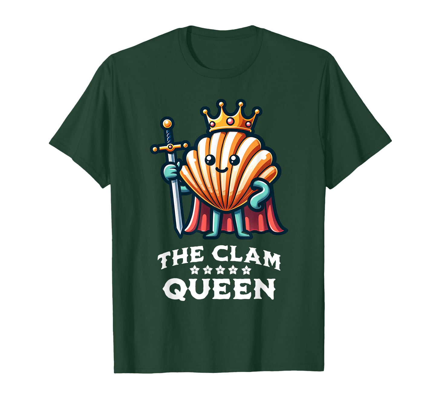 Clam Queen Funny Seafood Quote T-Shirt