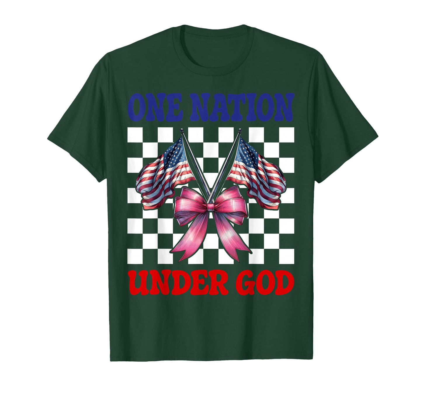 4th of July USA American Flag Patriotic One Nation Under God T-Shirt