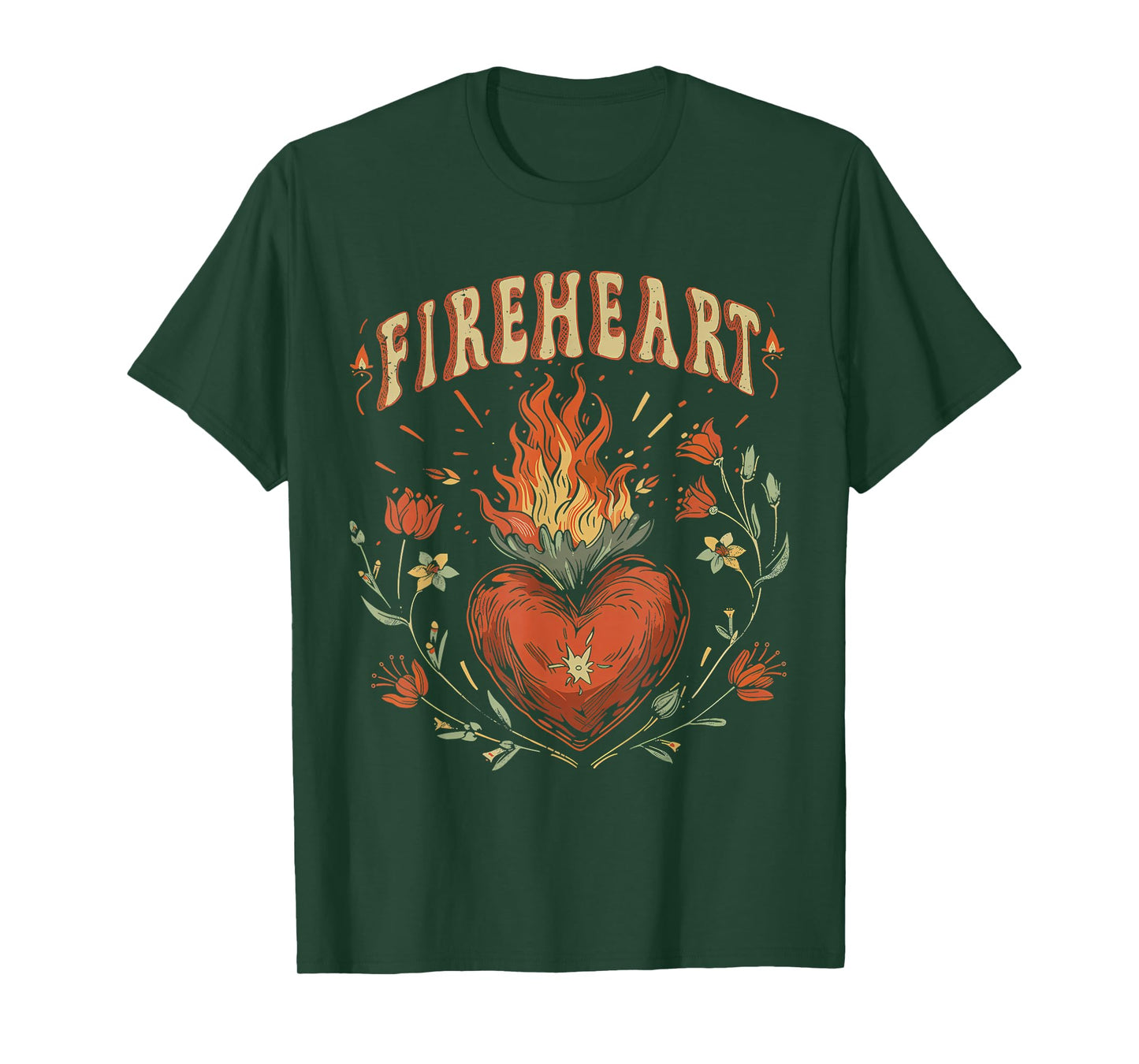 Vintage Fire-heart T-Shirt
