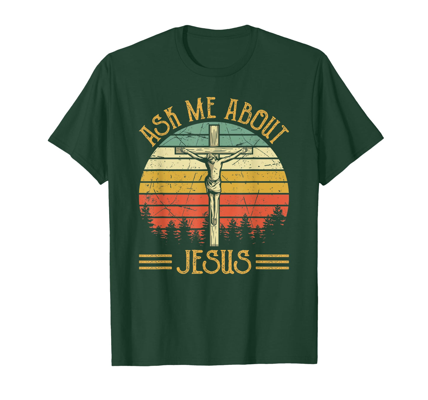 Vintage Retro Jesus On Cross Christian Ask Me About My Jesus T-Shirt