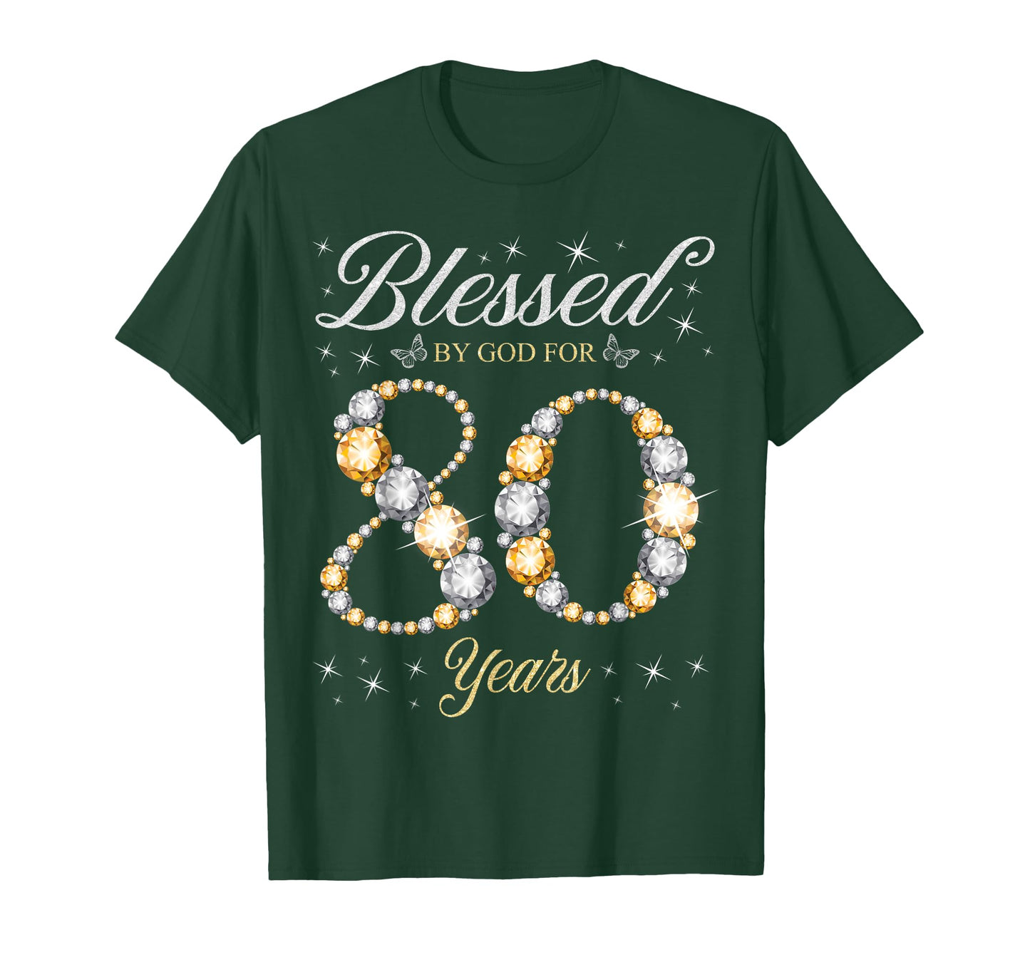 Blessed By God For 80 Years Old 80th Birthday Party T-Shirt