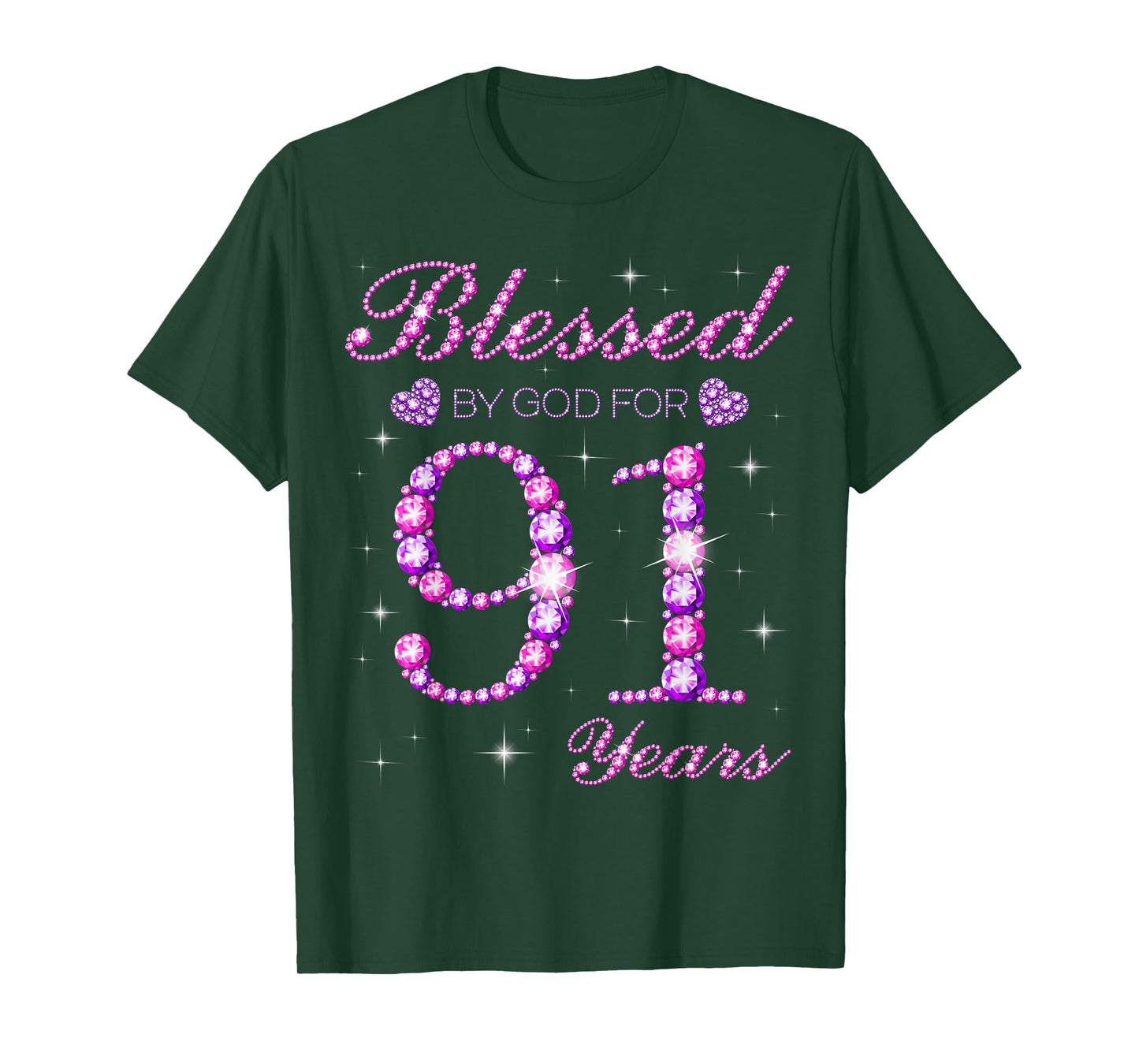 Blessed by God for 91 Years Old 91st Birthday Party T-Shirt