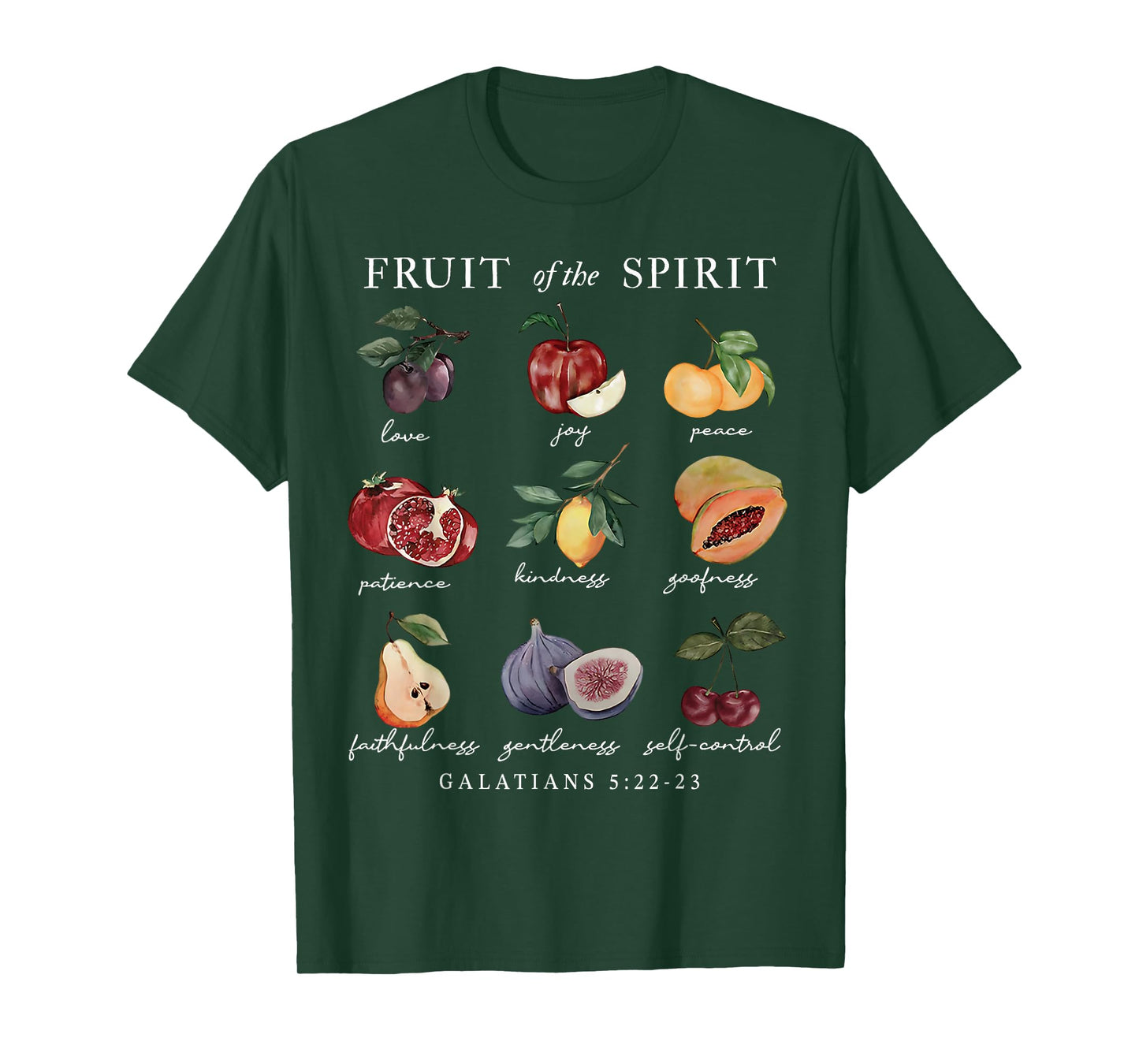 Fruits Of The Spirit Christian Bible Verse Galatians 5:22-23 T-Shirt