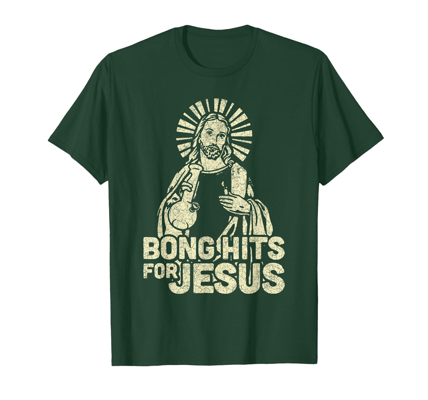 Bong Hits For Jesus Christian Jesus Graphic T-Shirt