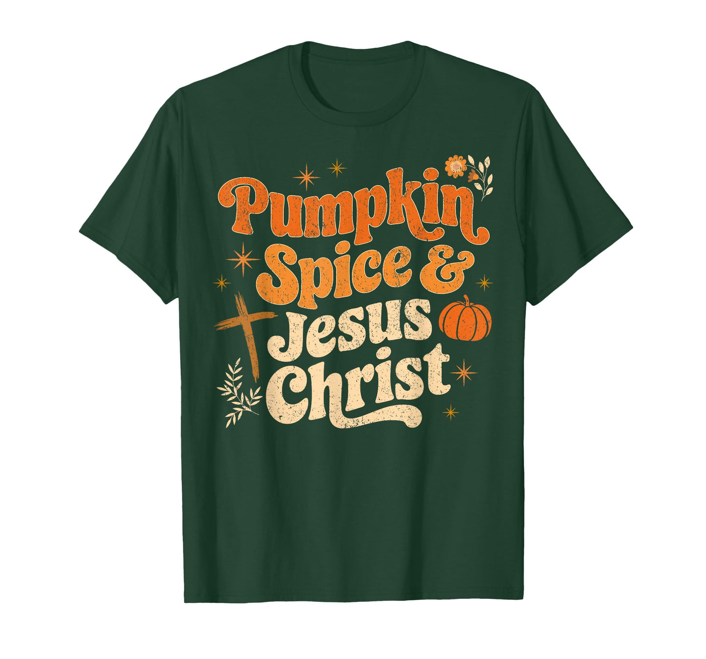 Pumpkin Spice & Jesus Christ Religious Christian Fall Vibes T-Shirt