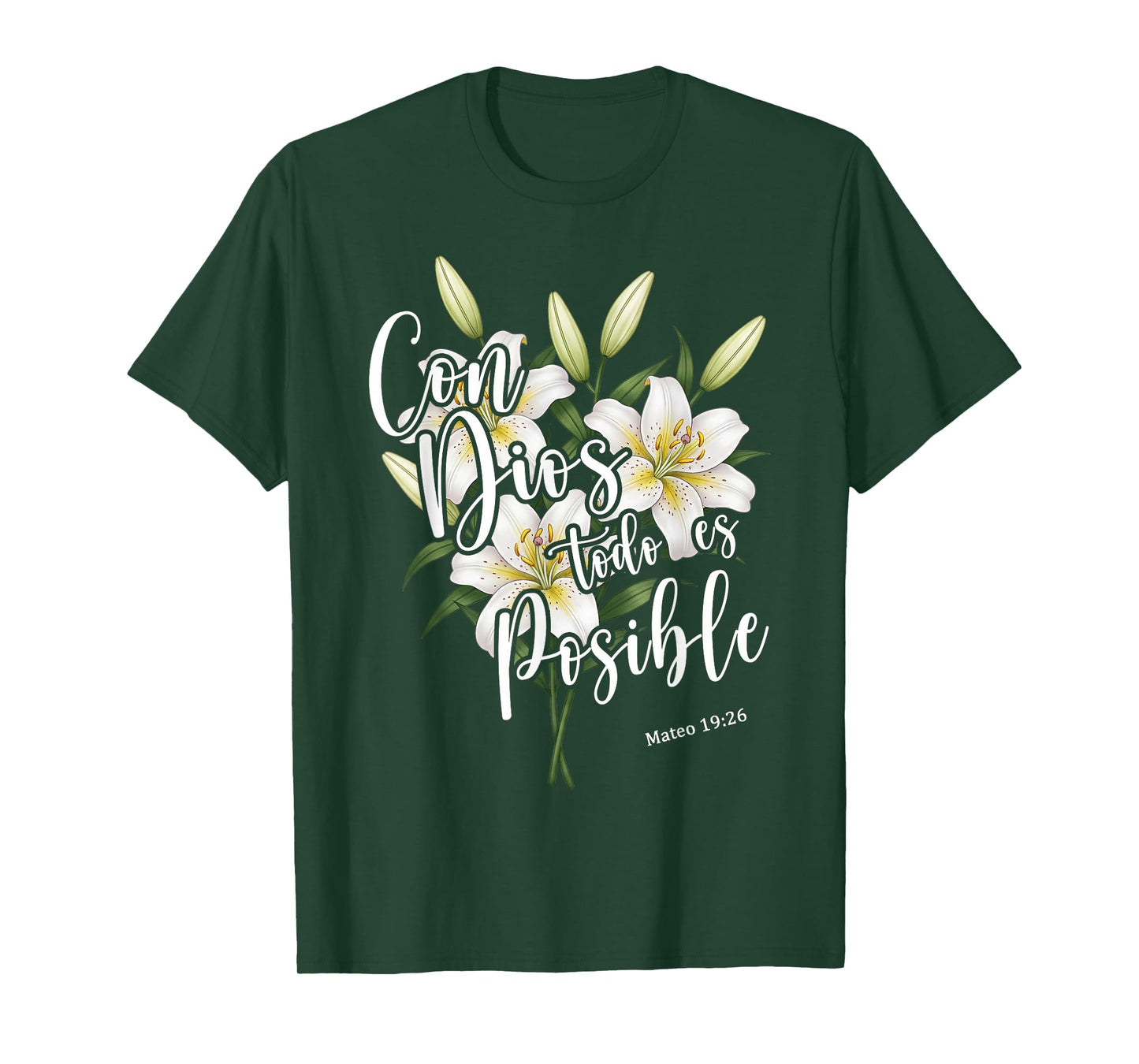 Con Dios Todo ES Posible Shirt Christian Spanish for Womens T-Shirt