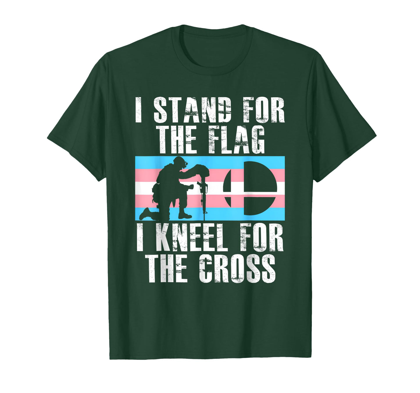 I Stand For The Flag I Kneel For The Cross Transgender Flag T-Shirt