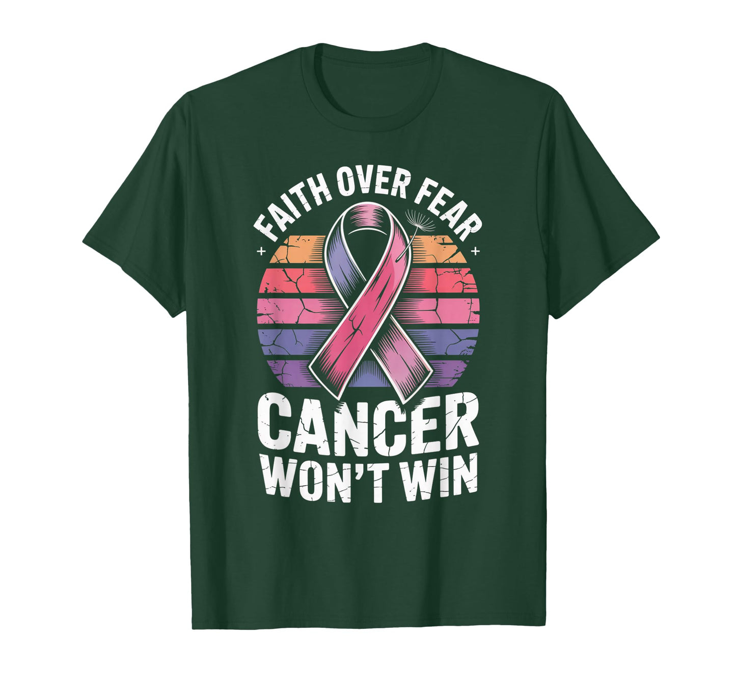 Faith Over Fear Cancer Wont Win Pink Ribbon Support T-Shirt