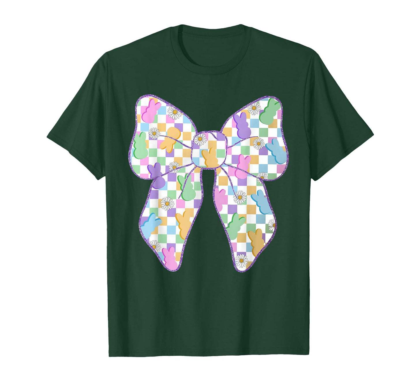 Easter Day Coquette Bow Cute Bunny Rabbit Girls Teens Kids T-Shirt