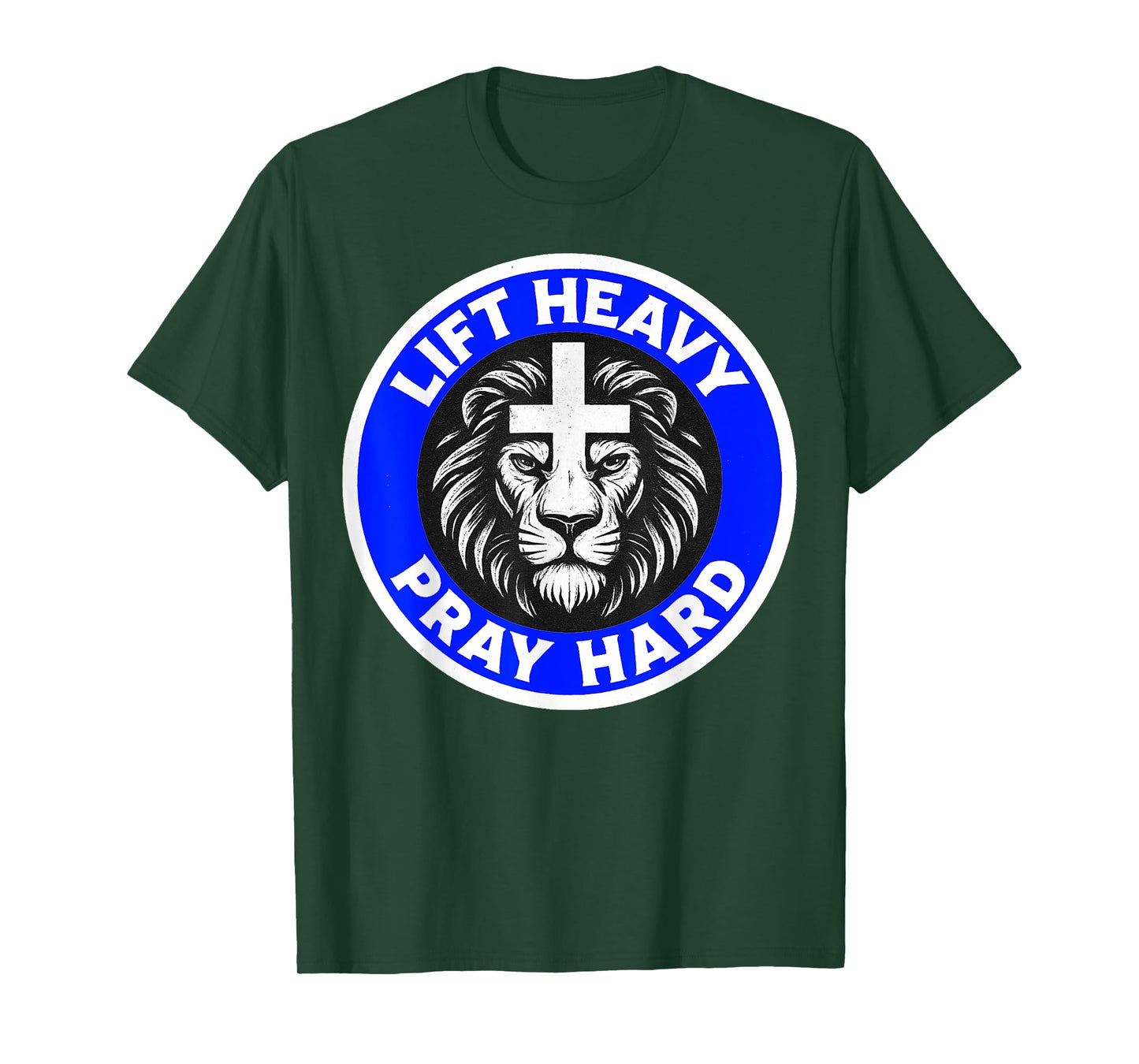 Lift Heavy Pray Hard Gym Workout Religious Christian Faith T-Shirt