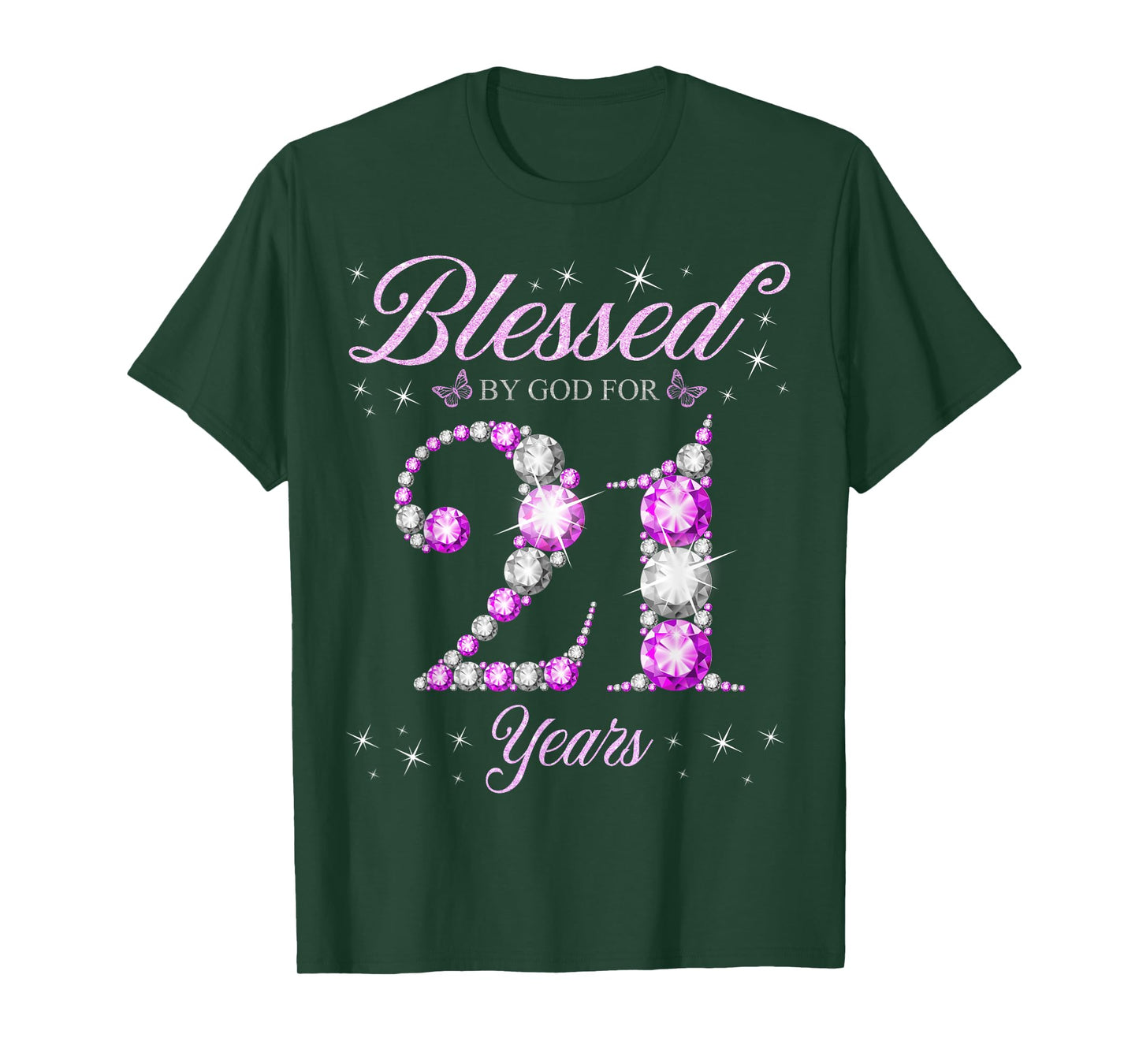 Blessed By God For 21 Years Old 21st Birthday B-Day Party T-Shirt