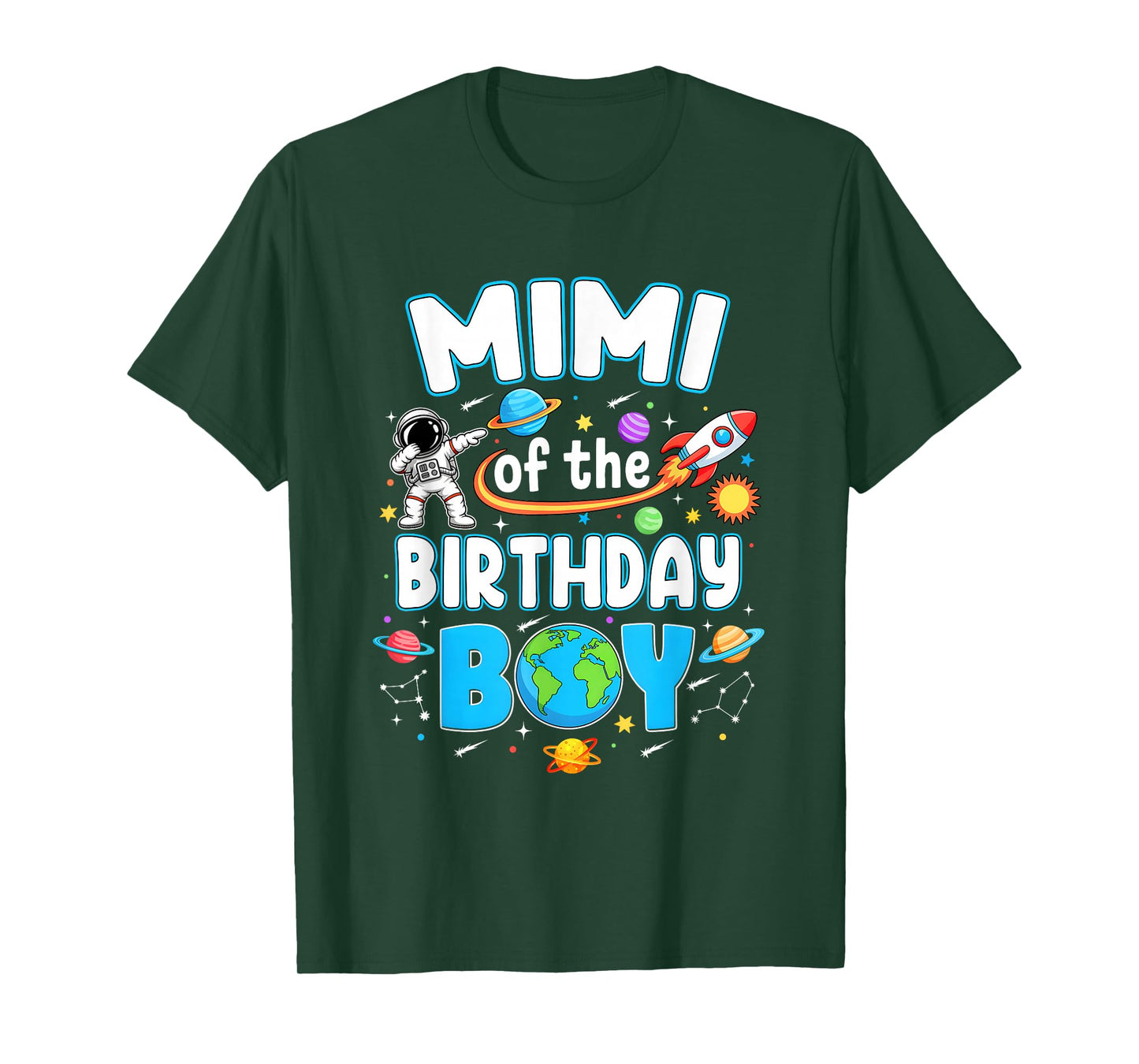 Mimi Of The Birthday Boy Astronaut Family Space Planets T-Shirt