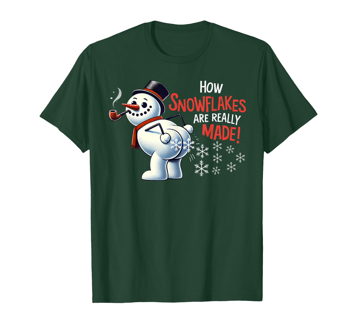 How Snowflakes Are Really Made Christmas Funny Snowman T-Shirt