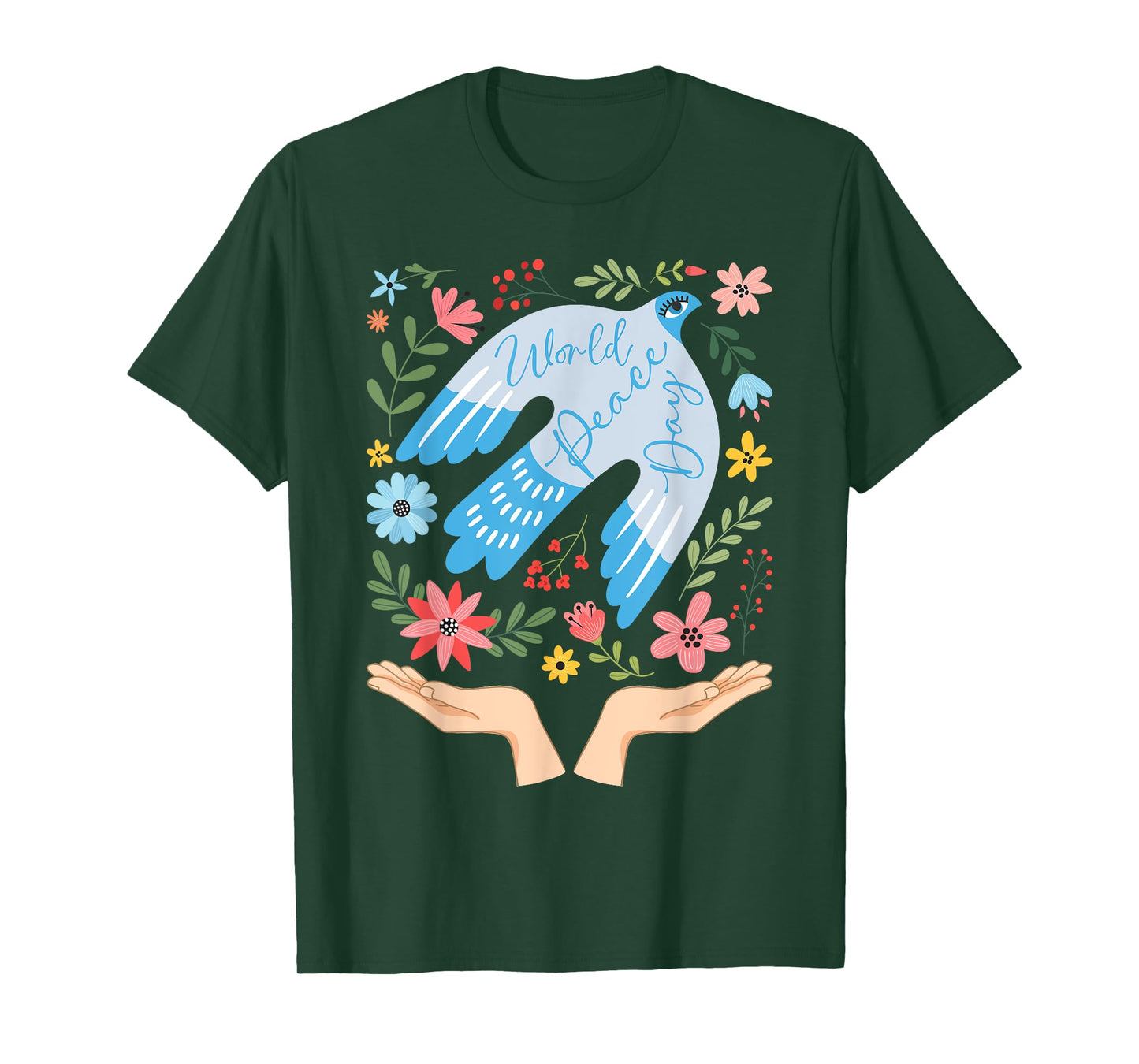 Groovy Peace Bird World Peace Day International Day of Peace T-Shirt