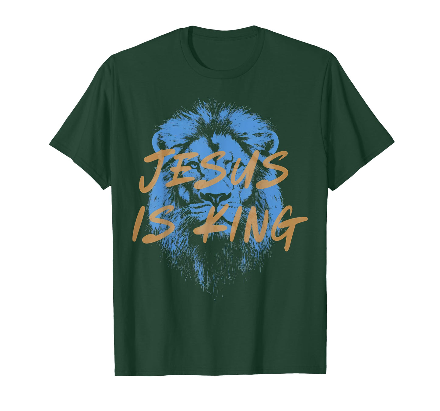 Jesus is King Christian Lion Bible Scripture Faith Religious T-Shirt