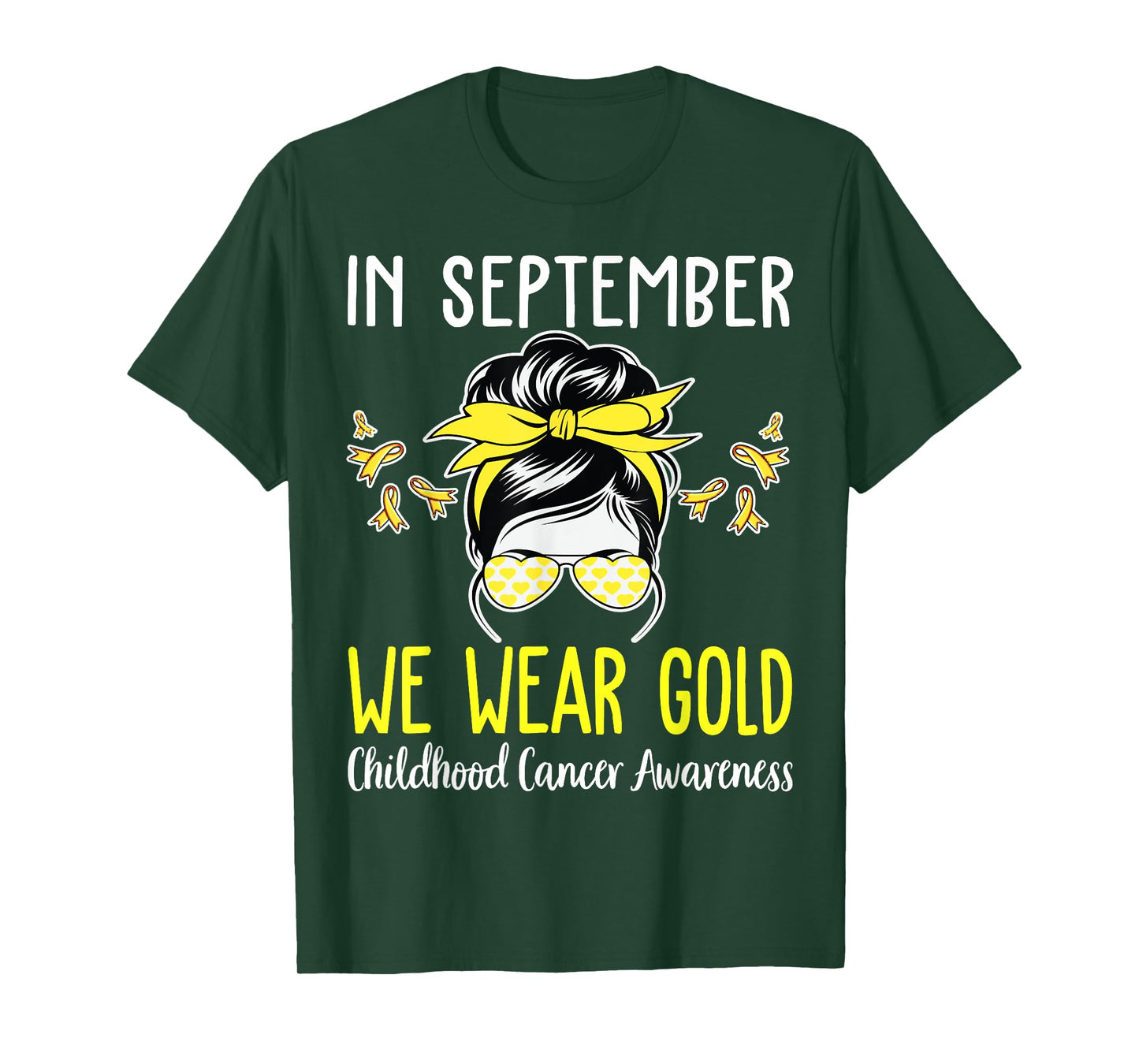 in September We Wear Gold Childhood Cancer Awareness Ribbon T-Shirt