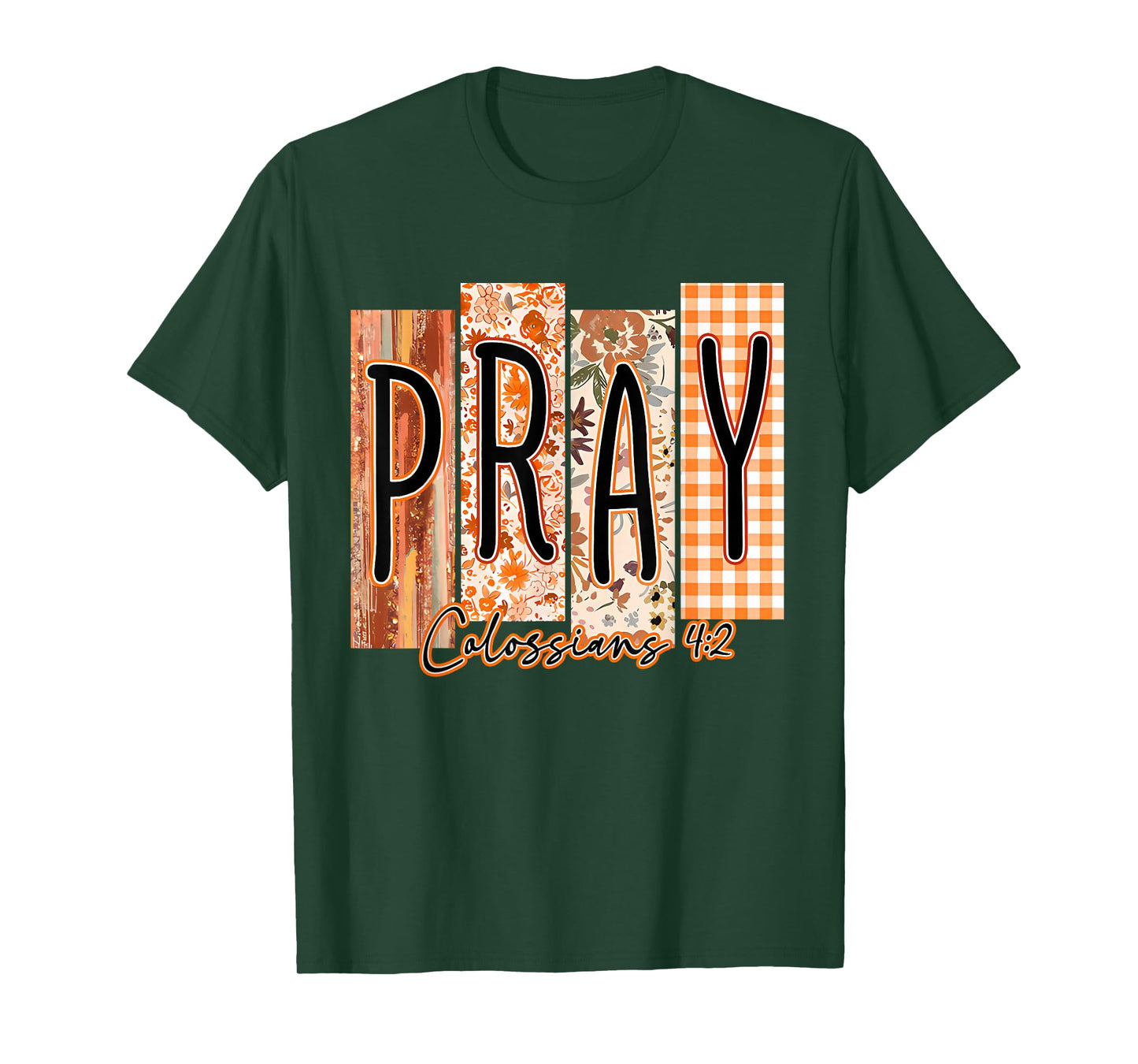 Pray Bible Verse Preppy Fall Christian Faith Pumpkin Spice T-Shirt