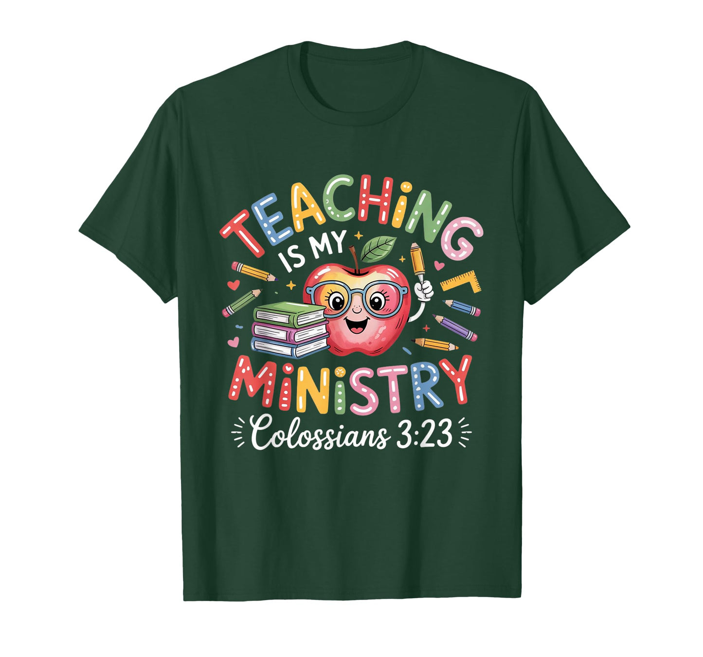 Teaching is My Ministry Christian Teacher Design T-Shirt