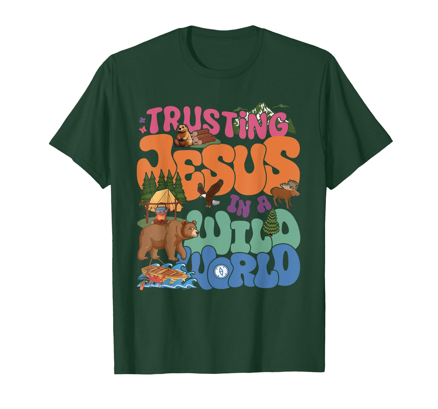 Trusting Jesus In A Wild World Summer Bear VBS 2025 T-Shirt