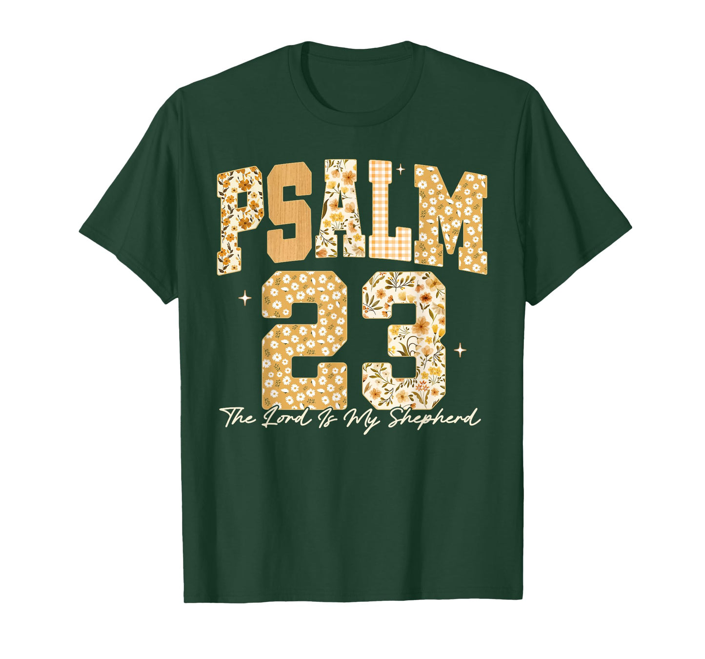 Christian Psalm 23 Retro The Lord is My Shepherd Bible Verse T-Shirt