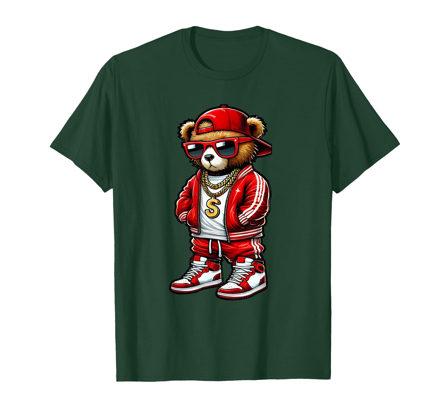 Funny Hip Hop Teddy Bear 90s Graffiti Art Rap Lover Gangsta T-Shirt
