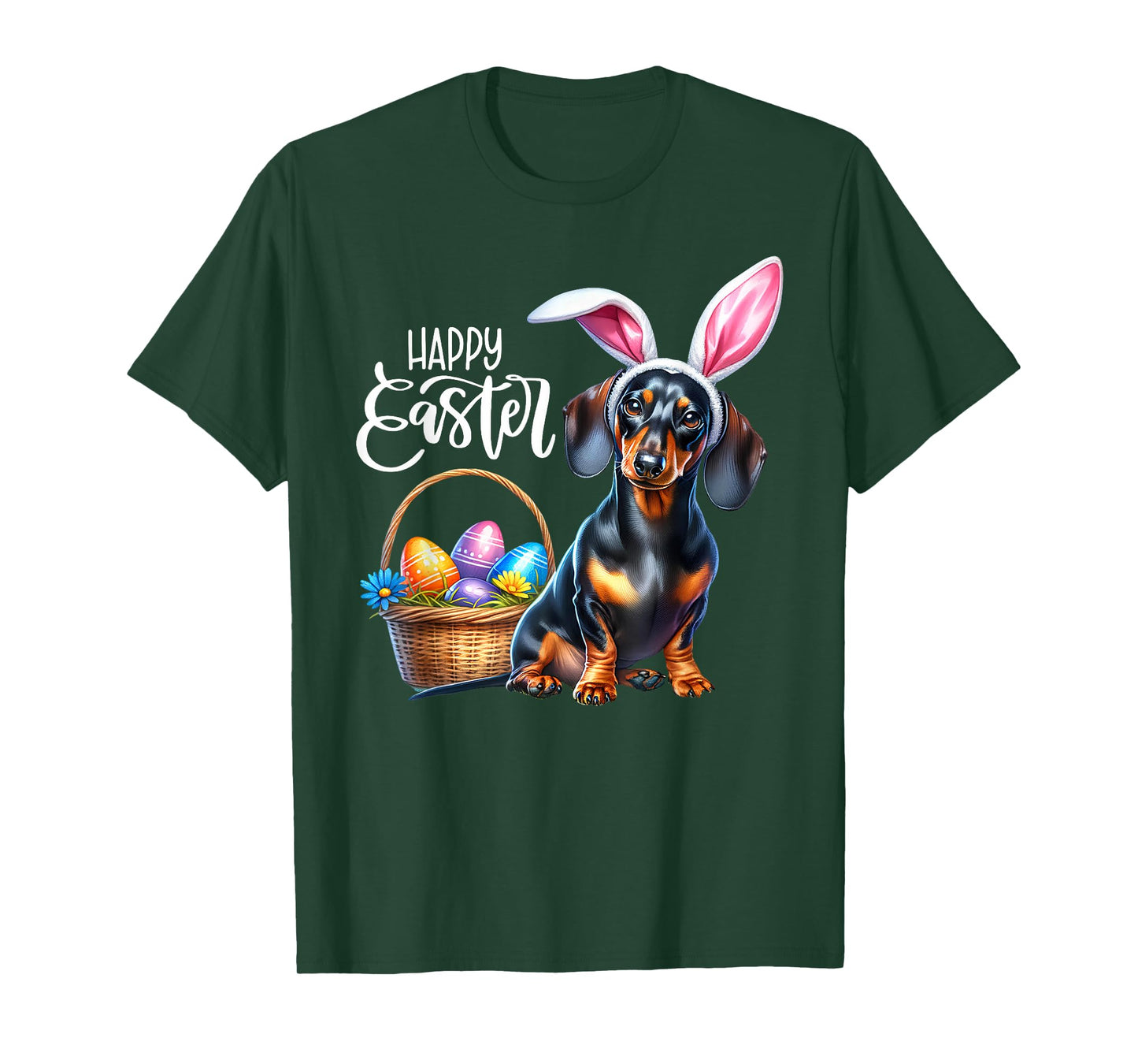 Bunny Ear Dachshund Dog Easter Eggs Happy Easter Dog Mom Men Women T-Shirt